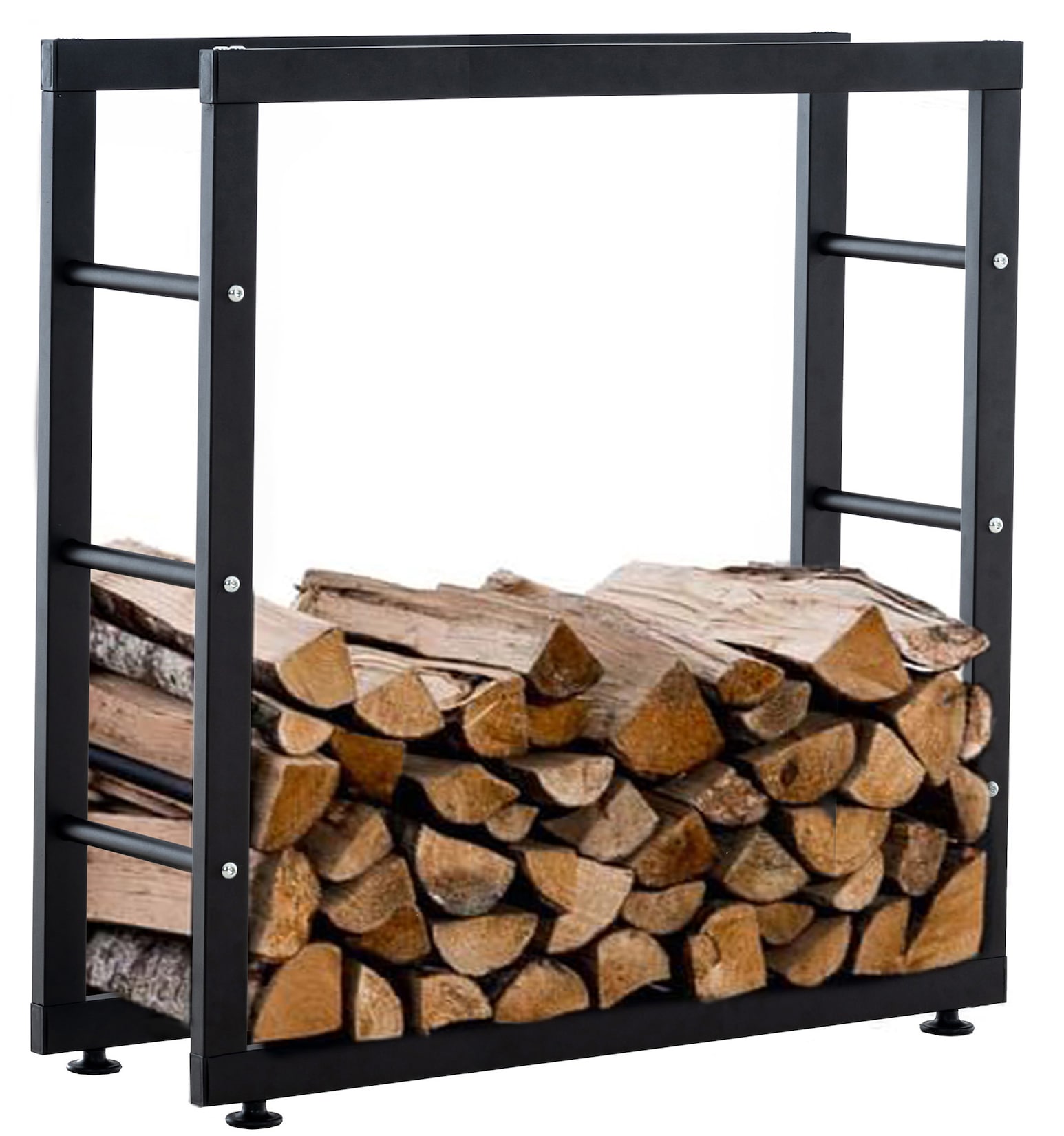 TPFLiving Kaminholzständer Kerry-II 25x80x100 Schwarz