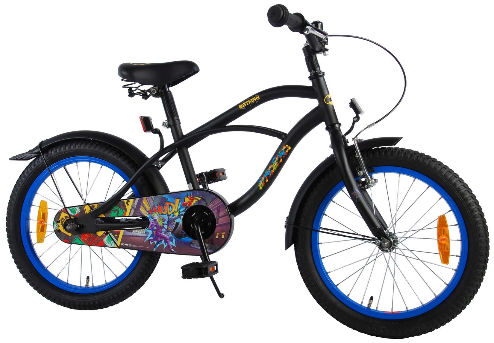 TPFSports Batman Kinderfahrrad - Jungen - 18 Zoll - Rücktritt + Handbremse - Schwarz