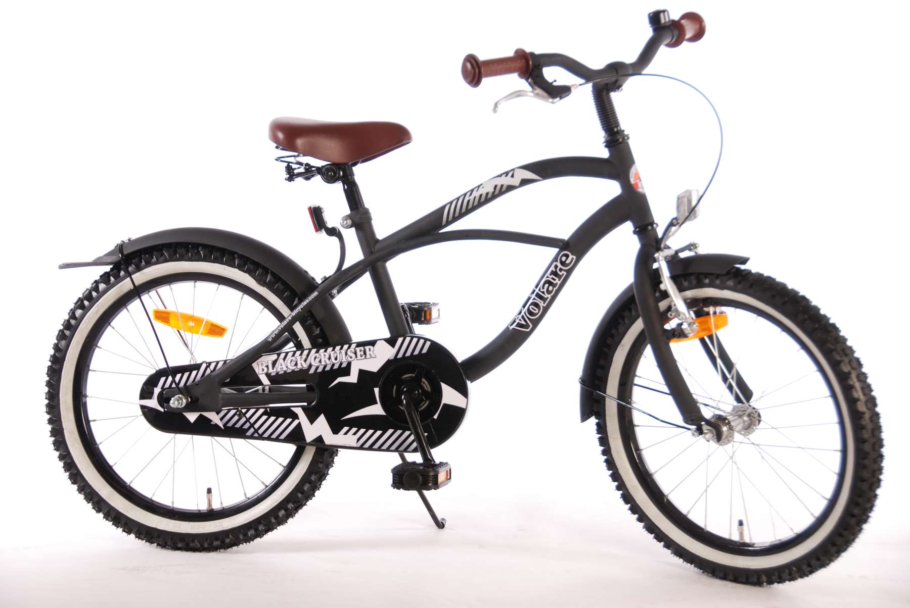 TPFSports Black Cruiser Kinderfahrrad - Jungen - 18 Zoll - R&uuml;cktritt + Handbremse - Schwarz 