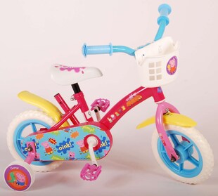TPFSports Peppa Pig Kinderfahrrad - Mädchen - 10 Zoll - Fester Gang - Pink/Blau 
