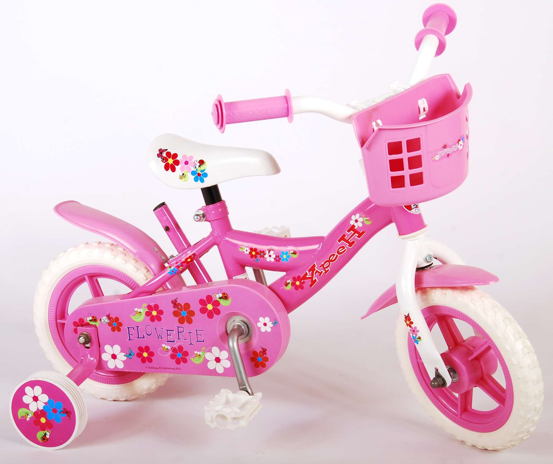 TPFSports Yipeeh Flowerie Kinderfahrrad - M&auml;dchen - 10 Zoll - Fester Gang - Pink / Wei&szlig; 