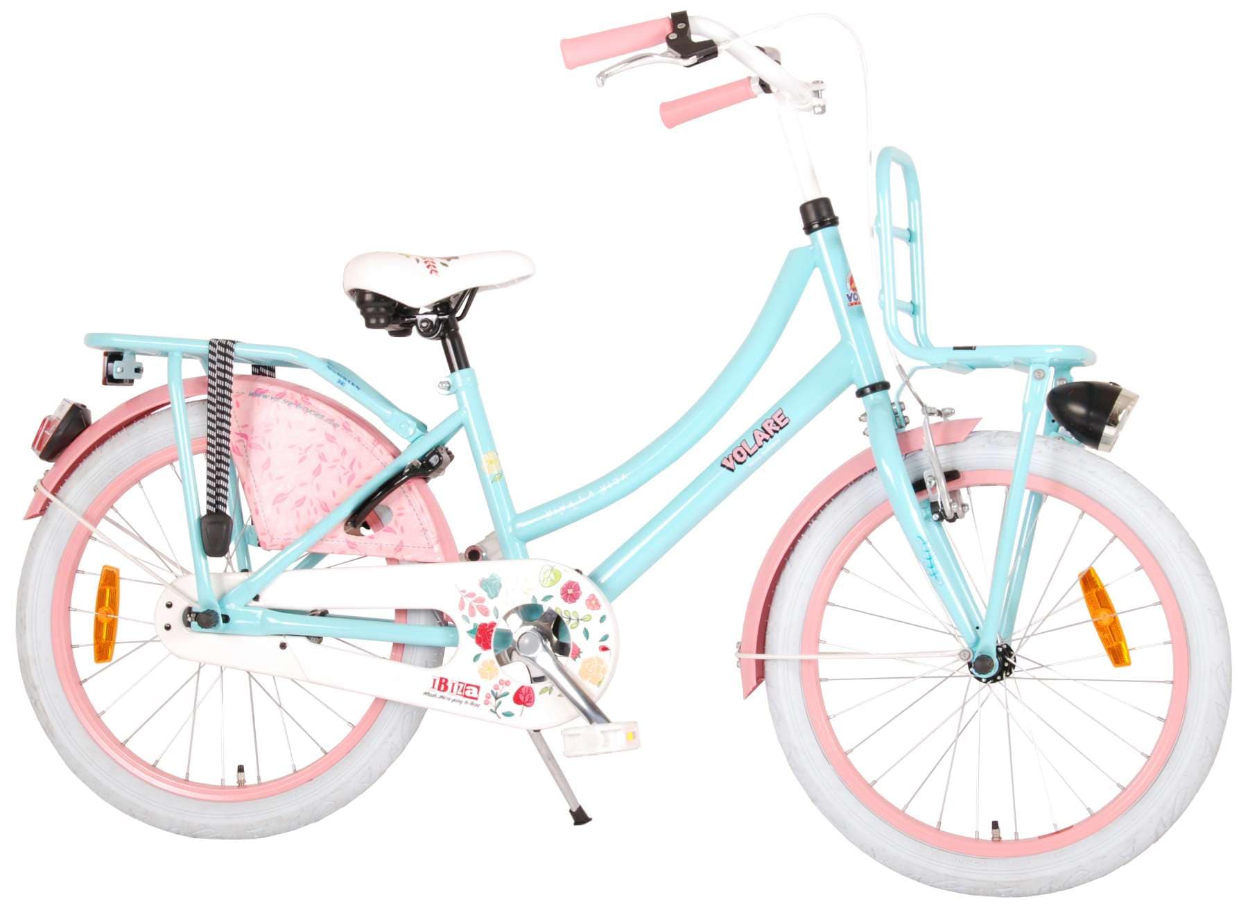 TPFSports Ibiza Kinderfahrrad - M&auml;dchen - 20 Zoll - R&uuml;cktritt + Handbremse - Blau/Pink 