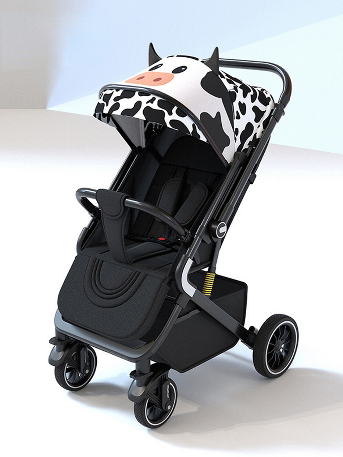 TPFLiving Klappkinderwagen Modell 14 Stoff - Schwarz-Weiss 