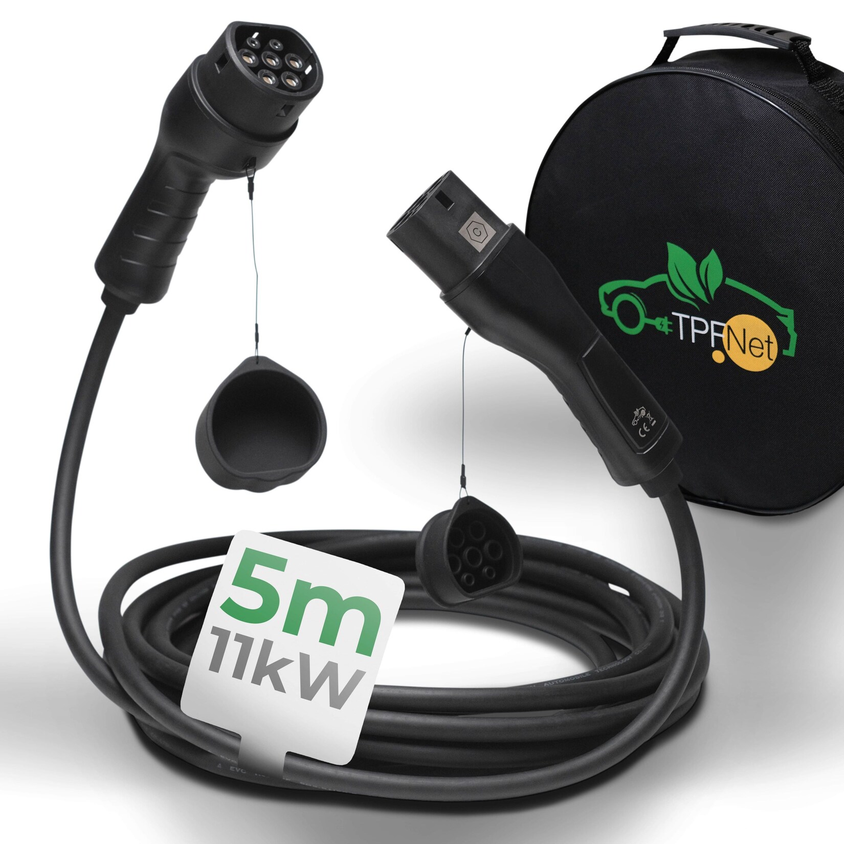 Typ 2 E-Auto Ladekabel 11kW, 16A, 3-Phasig, 5m