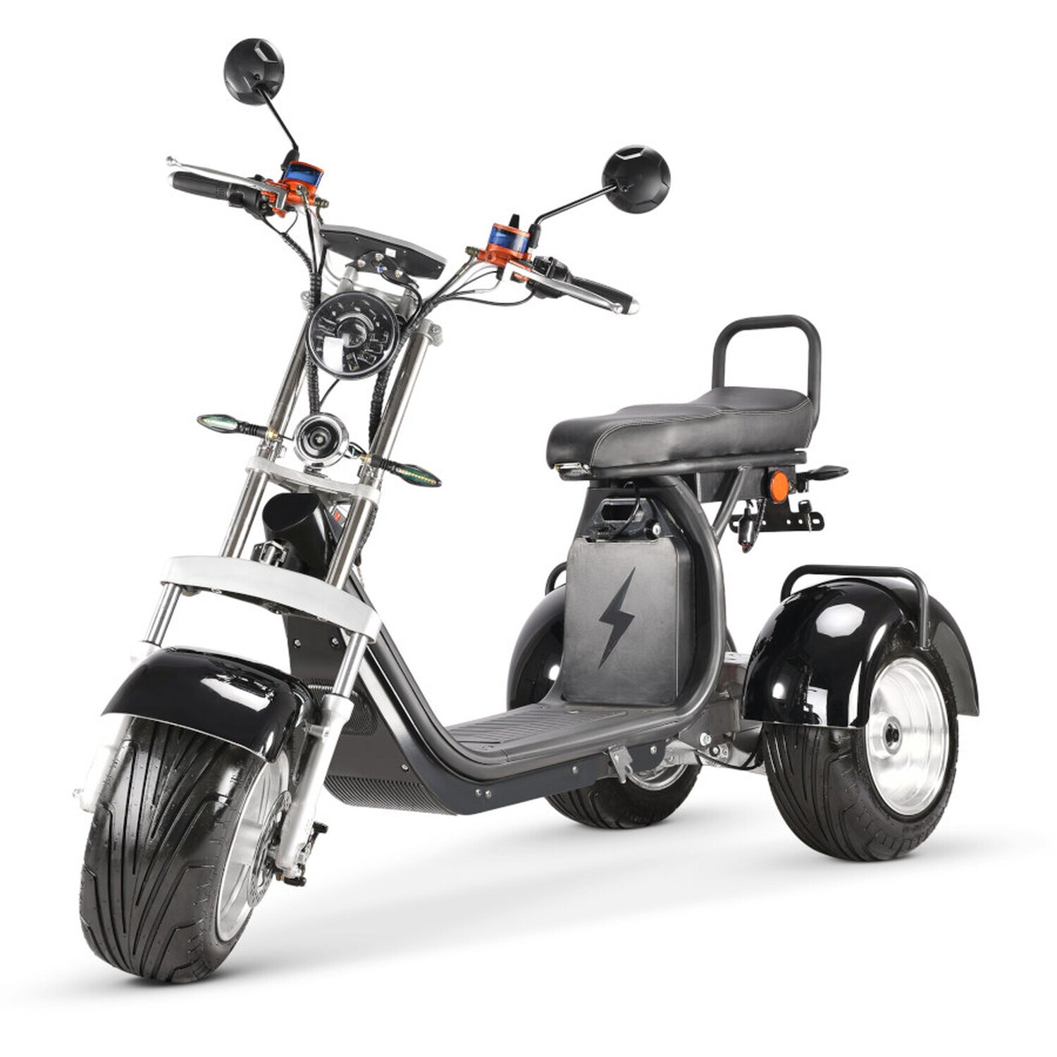 TPFLiving E-Scooter Coco Bike Fat Trike CP7 mit Stra&szlig;enzulassung schwarz - Elektroroller - Scheibenbremsen 