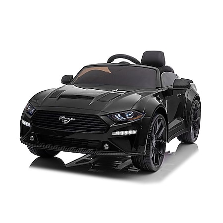 TPFLiving Elektro-Kinderauto Ford Mustang Drift Version schwarz - Kinderauto - Elektroauto - Ledersitz und Sicherheitsgurt 