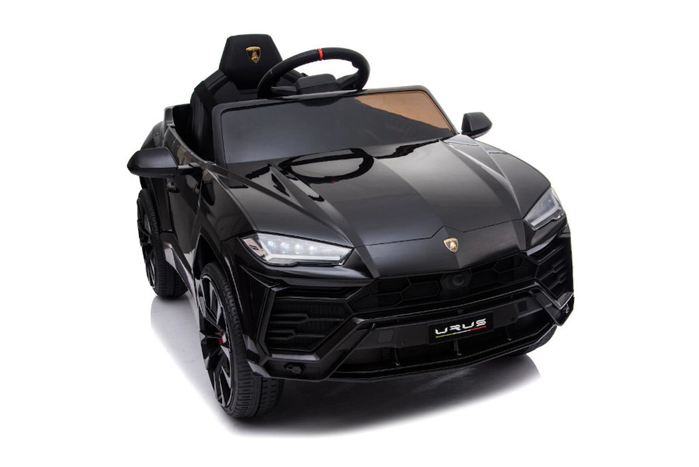 TPFLiving Elektro-Kinderauto Lamborghini Urus  schwarz - Kinderauto - Elektroauto - Ledersitz und Sicherheitsgurt 