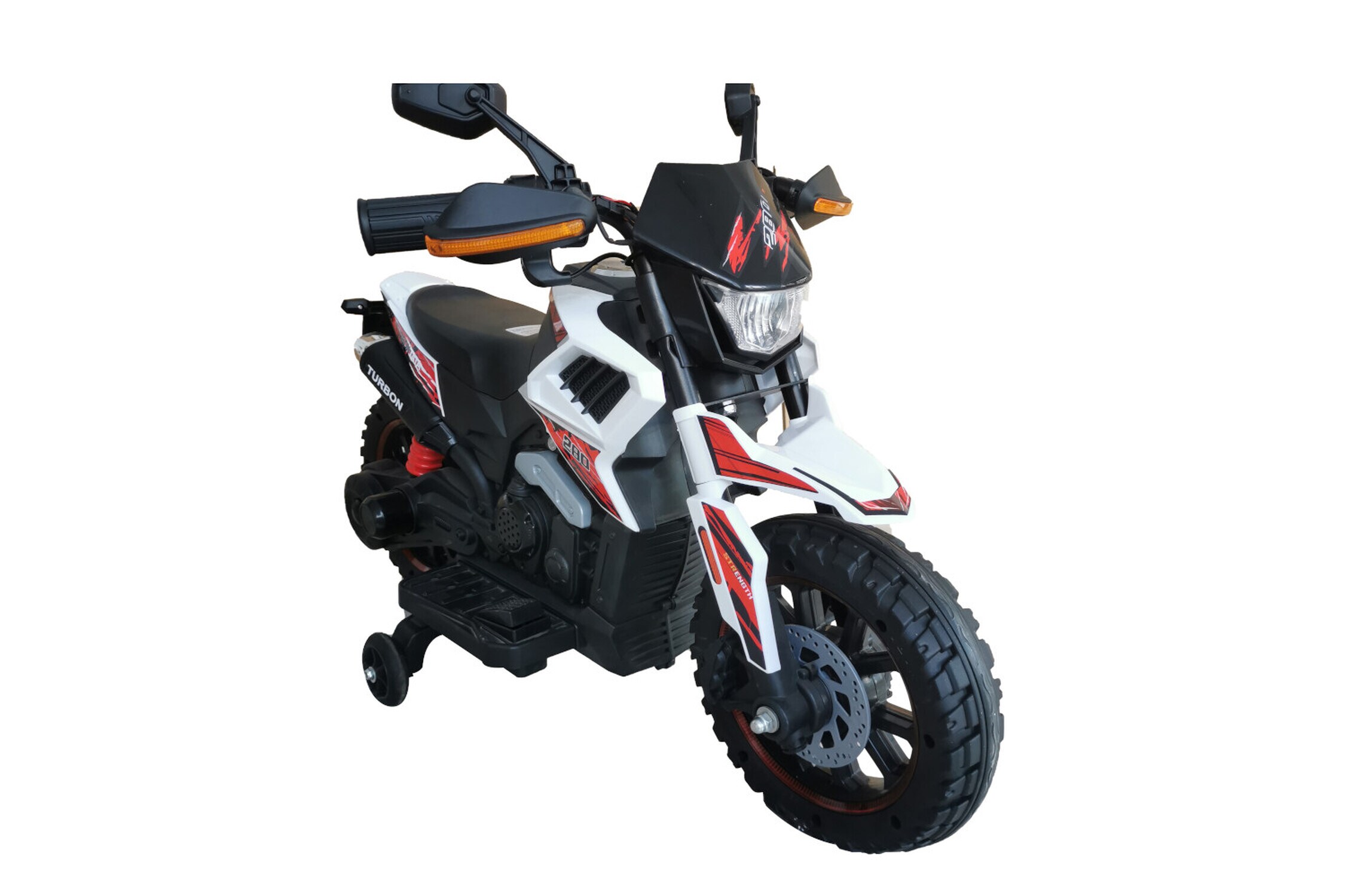 TPFLiving Elektro-Kindermotorrad Motorrad D09  schwarz-wei&szlig; - Kindermotorrad - Elektromotorrad - St&uuml;tzr&auml;der 