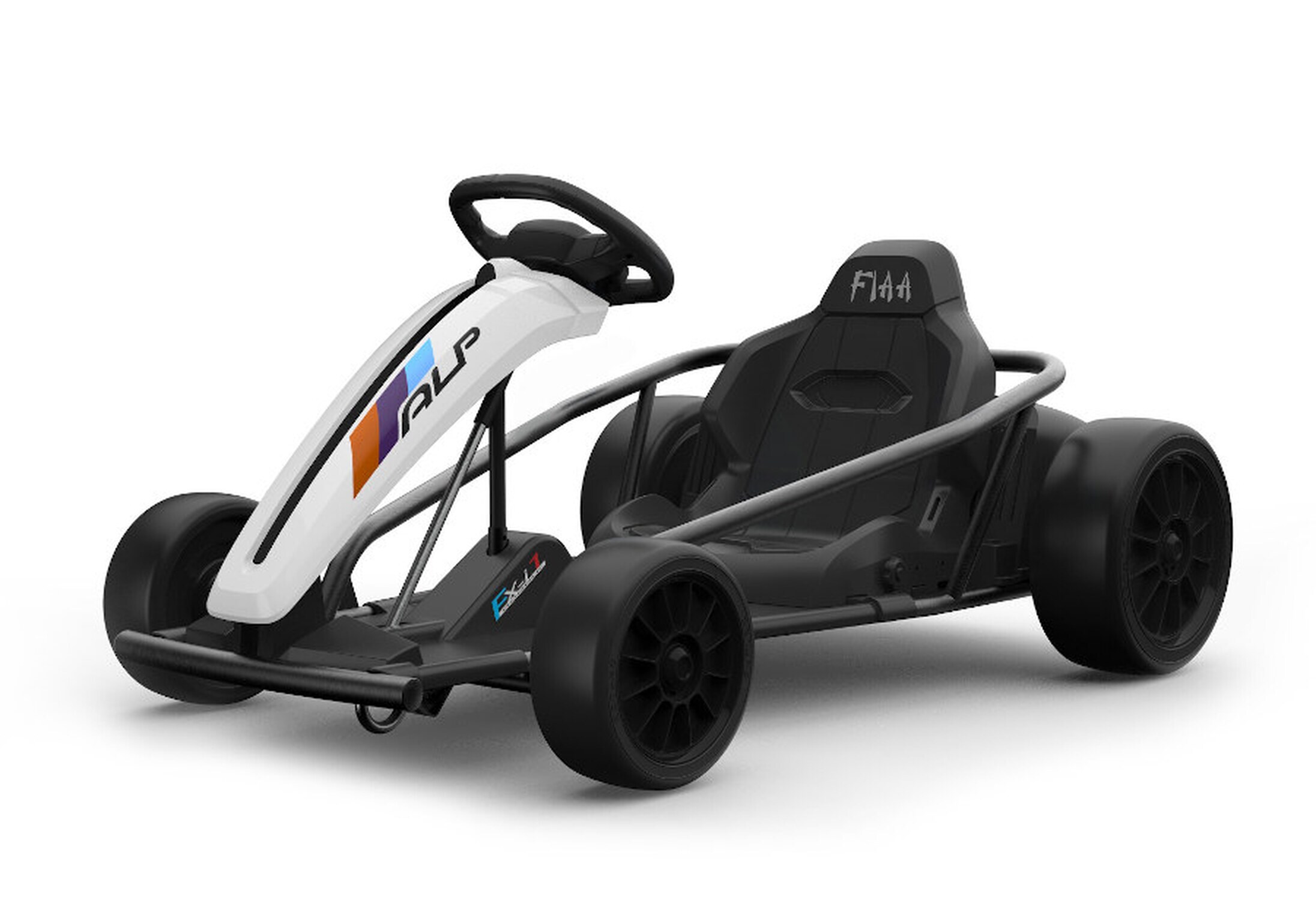 TPFLiving Elektro-Kinderquad eGo-Kart   weiss - Kinderauto - Elektroauto - Elektro-Gokart - Sicherheitsgurt und Hinterreifen zum Driften 