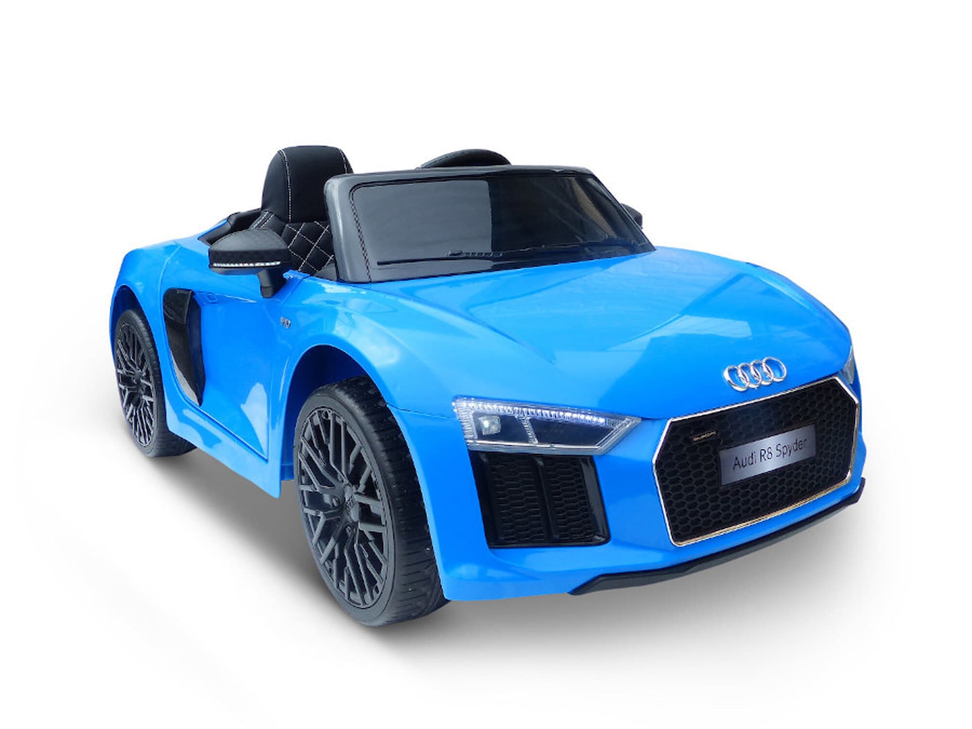 TPFLiving Elektro-Kinderauto Audi R8  blau - Kinderauto - Elektroauto - Ledersitz und Sicherheitsgurt 