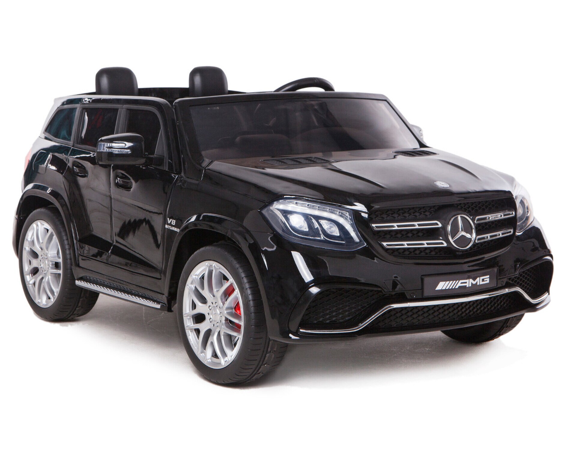 TPFLiving Elektro-Kinderauto Mercedes GLS63 AMG Doppelsitzer schwarz - Kinderauto - Elektroauto - Ledersitz und Sicherheitsgurt 