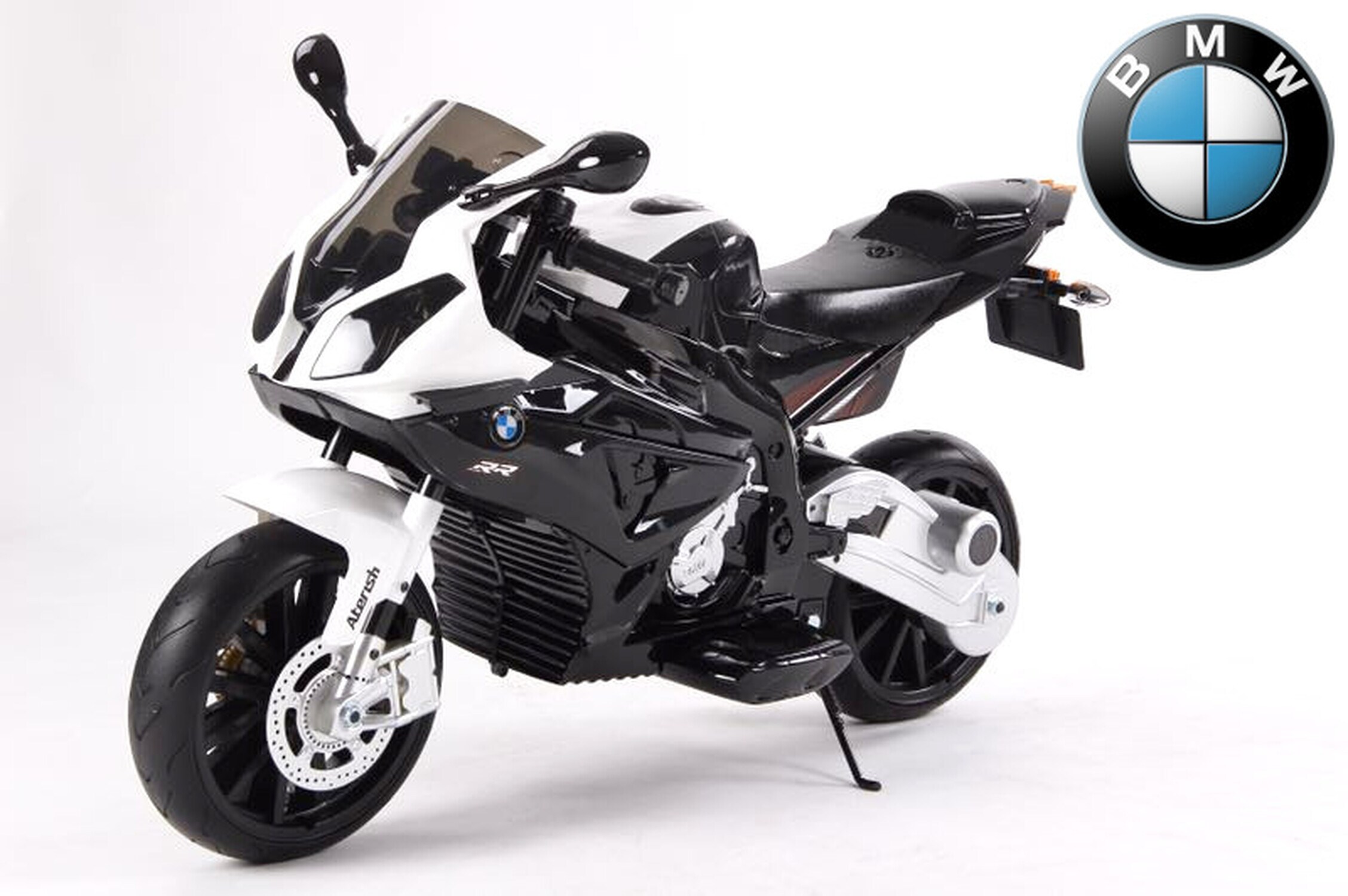 TPFLiving Elektro-Kindermotorrad BMW S1000RR  schwarz - Kindermotorrad - Elektromotorrad - St&uuml;tzr&auml;der 