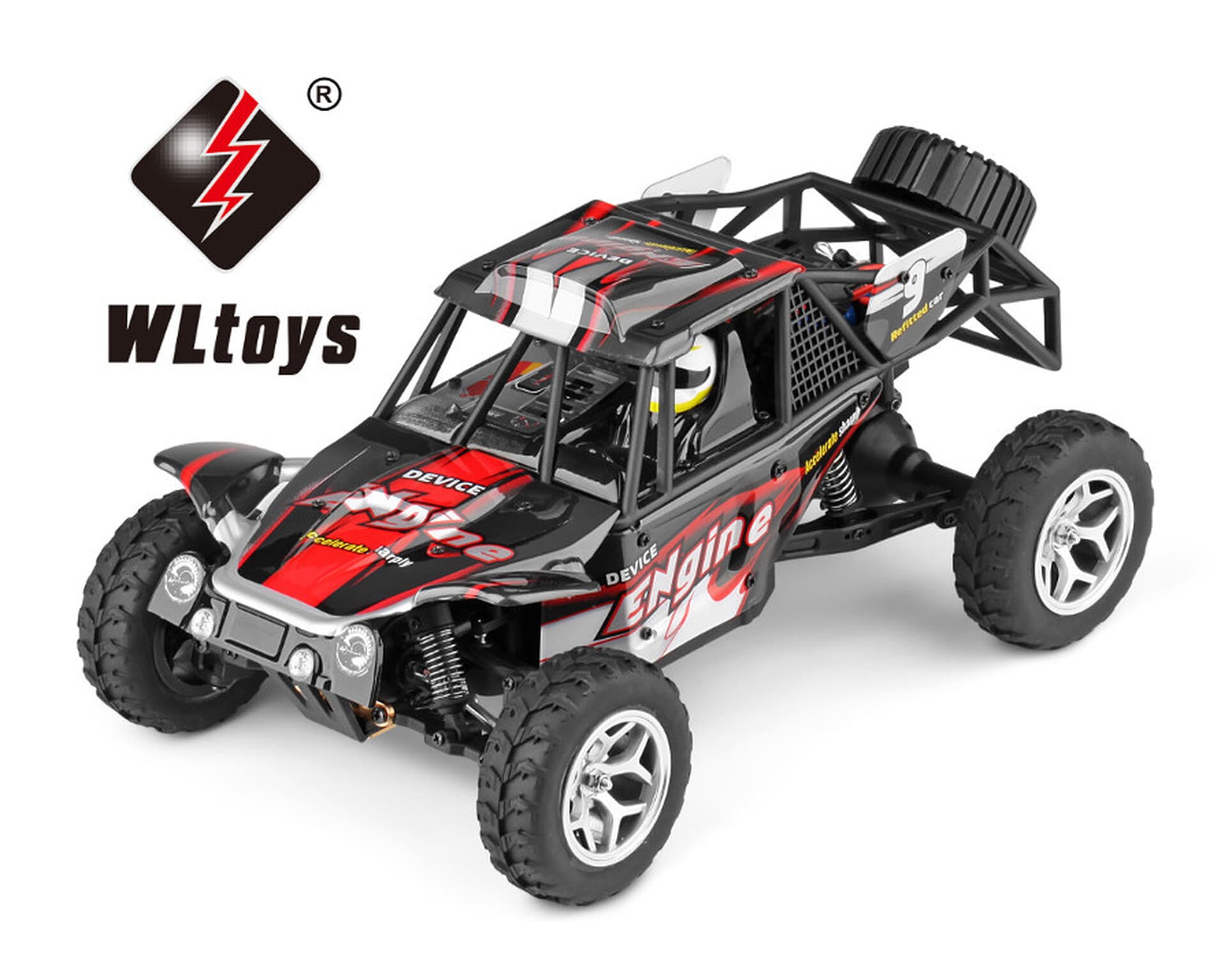 TPFLiving RC-Monstertruck Monster Truck WL 8429 rot - RC Monstertruck - Ferngesteuertes Fahrzeug - RC-Auto - Ma&szlig;stab: 1:18 