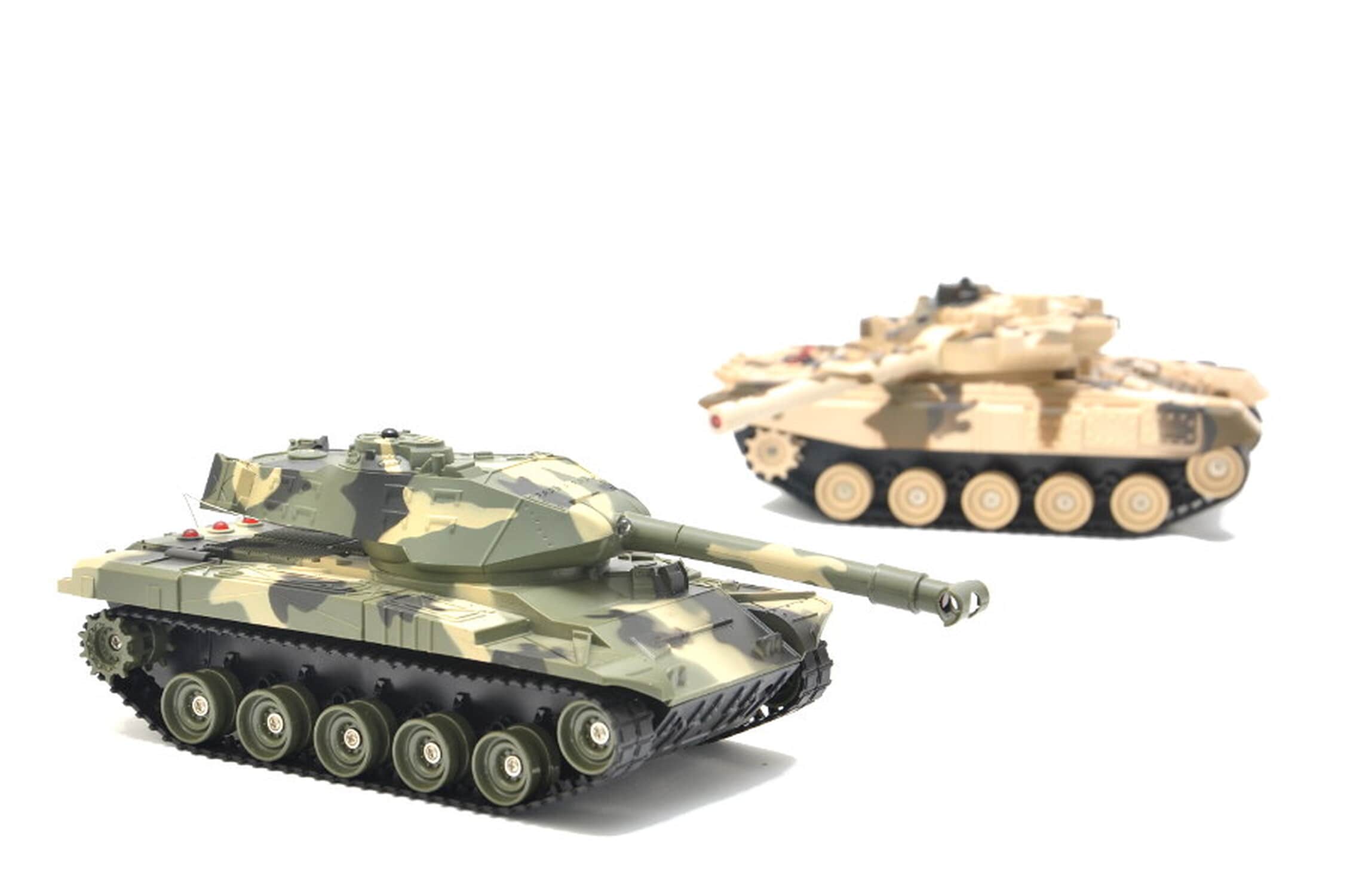 TPFLiving RC-Panzer Panzer Battle 2er Set USA/RUS RC Panzer ferngesteuert - Panzer mit Infrarot Gefechtssystem, Kettenantrieb - Ma&szlig;stab 1:32 