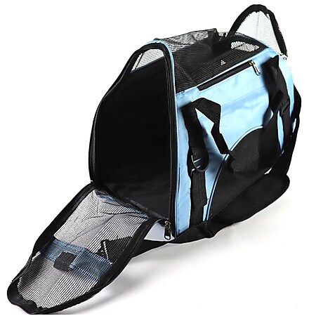 TPFLiving Tiertransporttasche Tiertransporttasche  blau - Tiertragetasche für Ihr Haustier - 