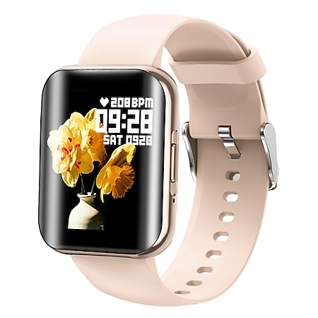 TPFNet Smart Watch / Fitness Tracker IP67 - Silikon Armband - Android & IOS - Gold 