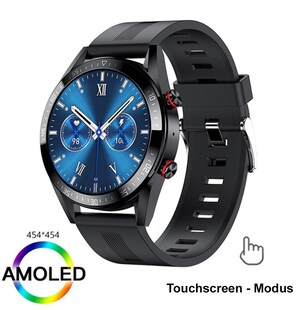 TPFNet Smart Watch / Fitness Tracker IP67 - Silikon Armband - Android & IOS - Schwarz 