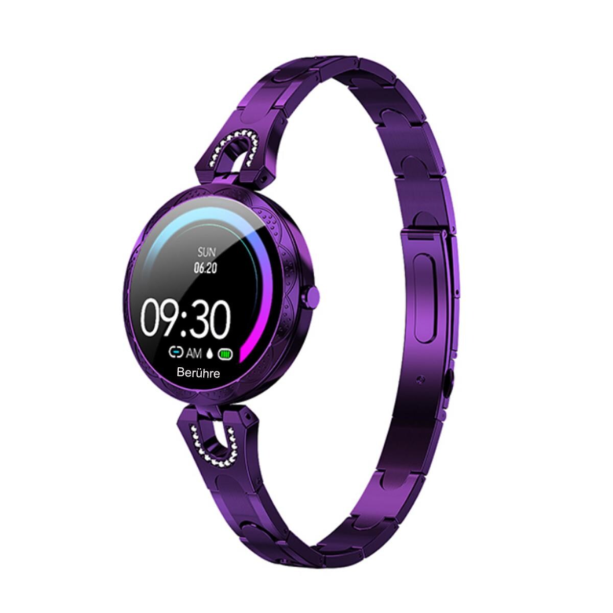TPFNet Damen Smart Watch / Fitness Tracker IP67 - Edelstahl Armband - Android & IOS - Gold