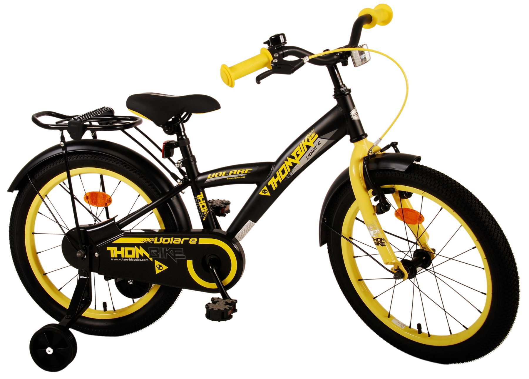 TPFSports Thombike Kinderfahrrad - Jungen - 18 Zoll - R&uuml;cktritt + Handbremse - Schwarz Gelb 