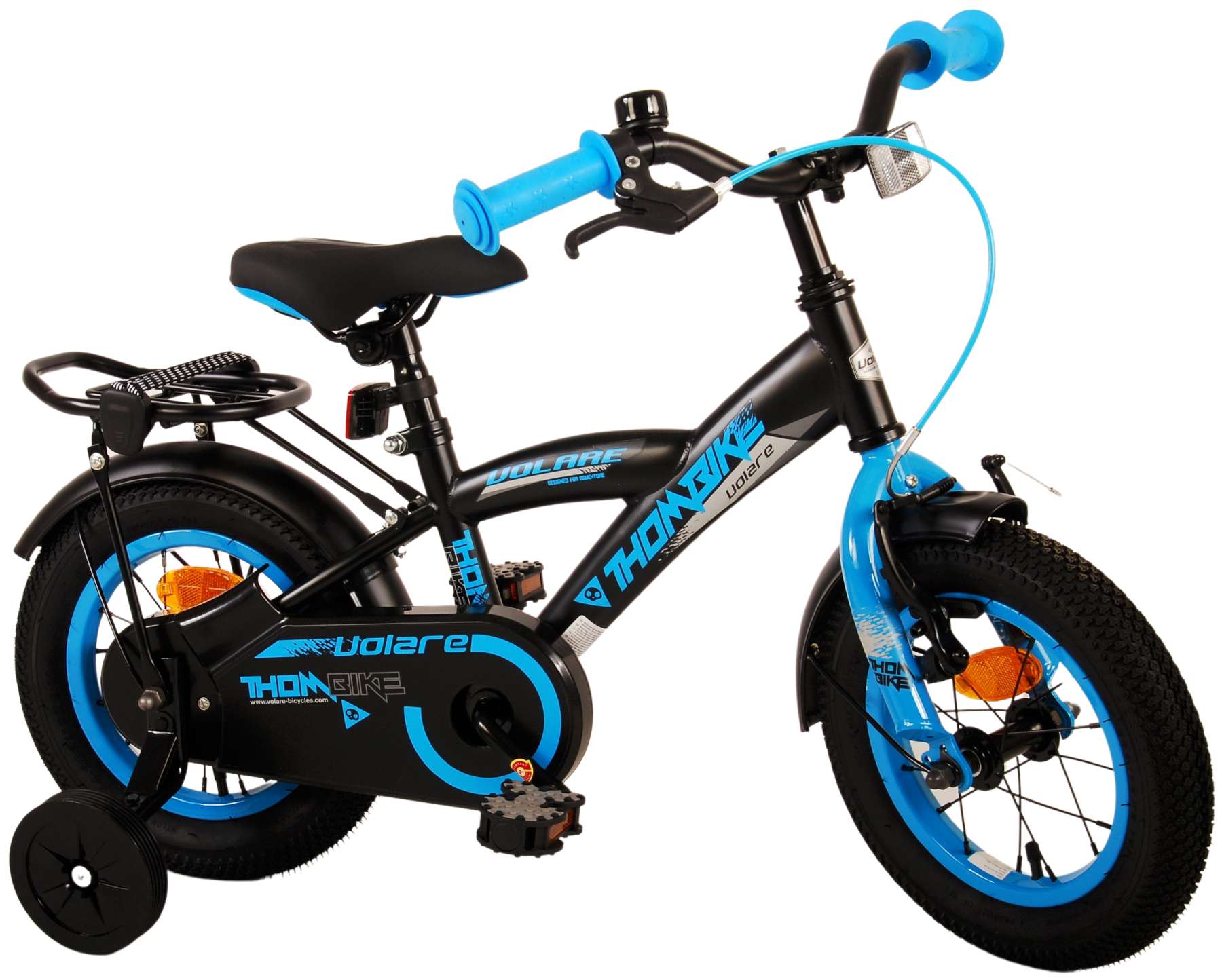 TPFSports Thombike Kinderfahrrad - Jungen - 12 Zoll - R&uuml;cktritt + Handbremse - Schwarz/Blau 
