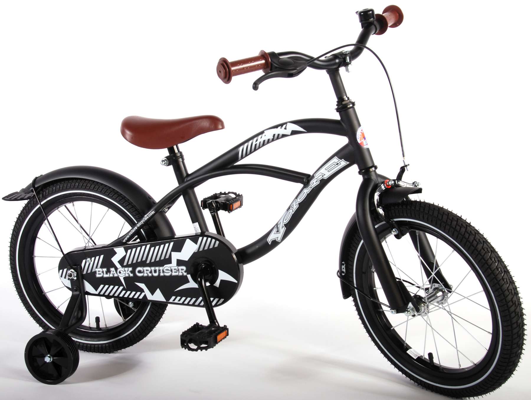 TPFSports Black Cruiser Kinderfahrrad - Jungen - 16 Zoll - R&uuml;cktritt + Handbremse - Schwarz 