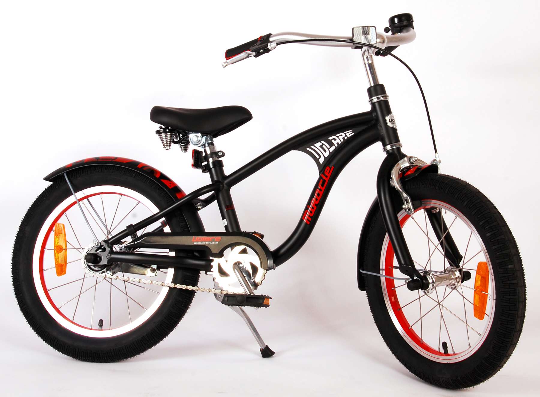 TPFSports Miracle Cruiser Kinderfahrrad - Jungen - 16 Zoll - R&uuml;cktritt + Handbremse - Mattschwarz 