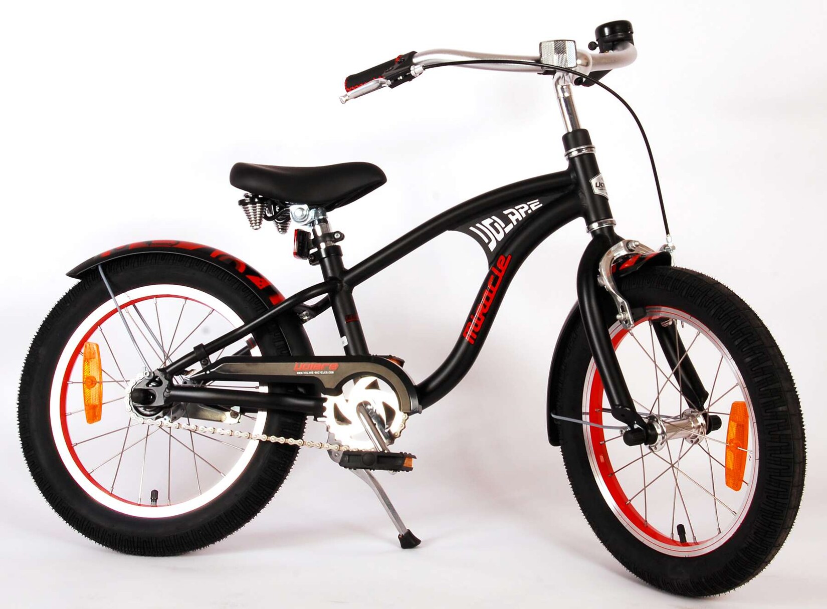 TPFSports Miracle Cruiser Kinderfahrrad - Jungen - 16 Zoll - Rücktritt + Handbremse - Mattschwarz