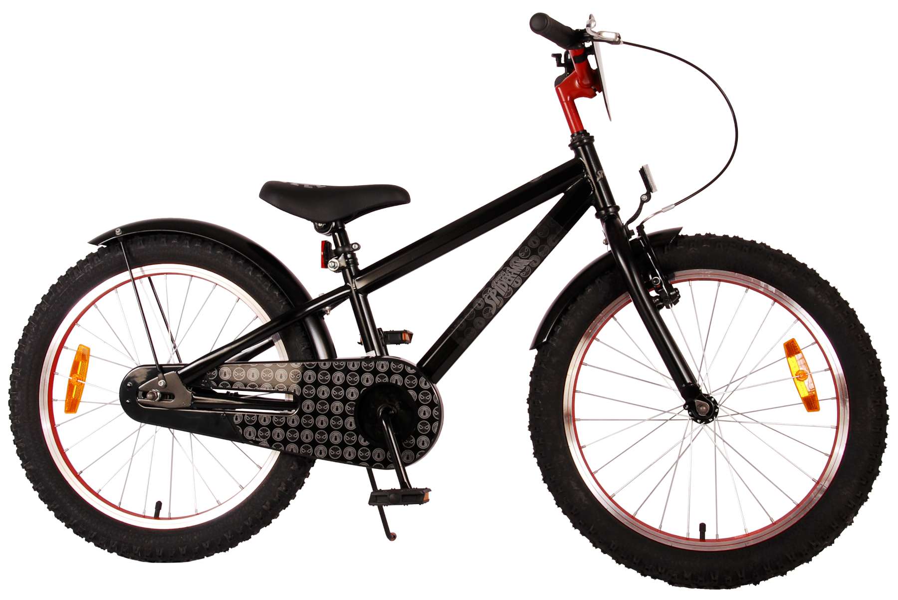 TPFSports Spider-Man Kinderfahrrad - Jungen - 20 Zoll - 2 Handbremsen - Mattschwarz 