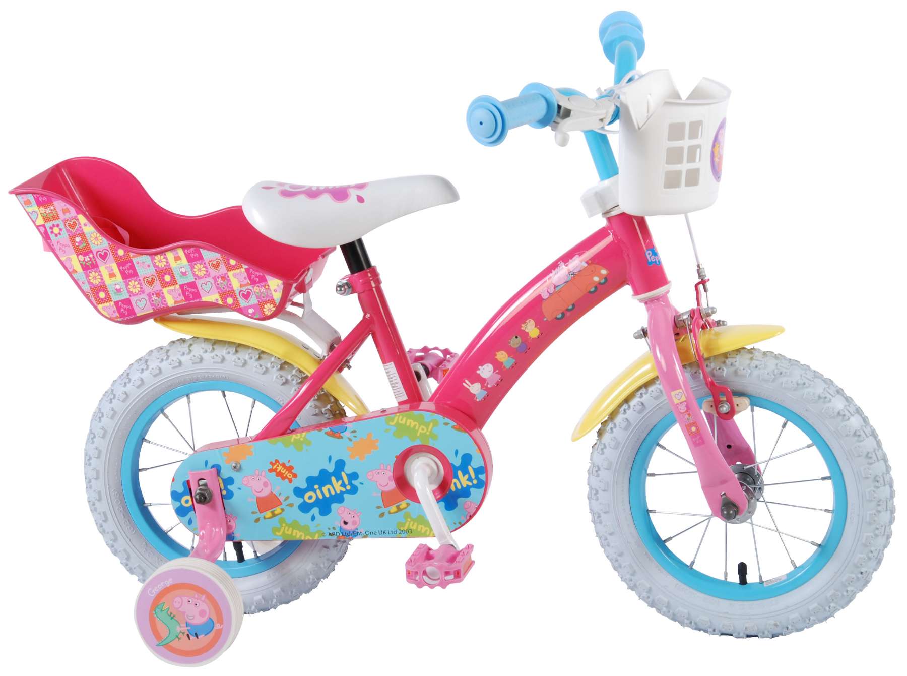 TPFSports Peppa Pig Kinderfahrrad - M&auml;dchen - 12 Zoll - R&uuml;cktritt + Handbremse - Pink 