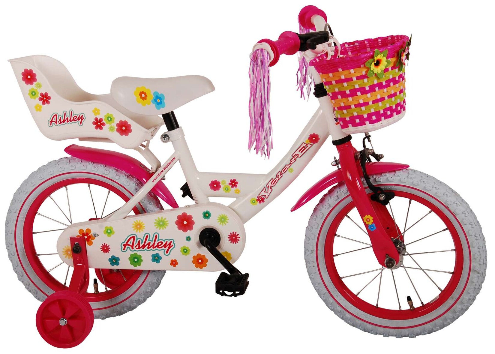 TPFSports Ashley Kinderfahrrad - Mädchen - 14 Zoll - Rücktritt + Handbremse - Weiß