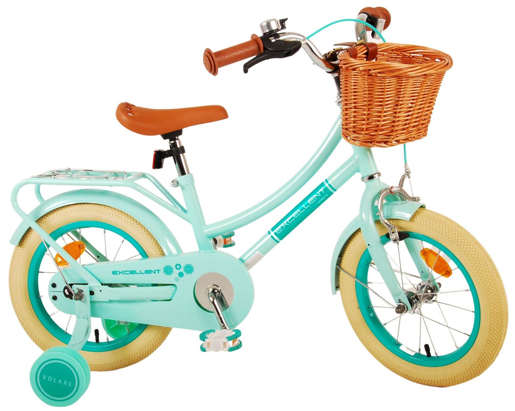 TPFSports Excellent Kinderfahrrad - Mädchen - 14 Zoll - Rücktritt + Handbremse - Schwarz