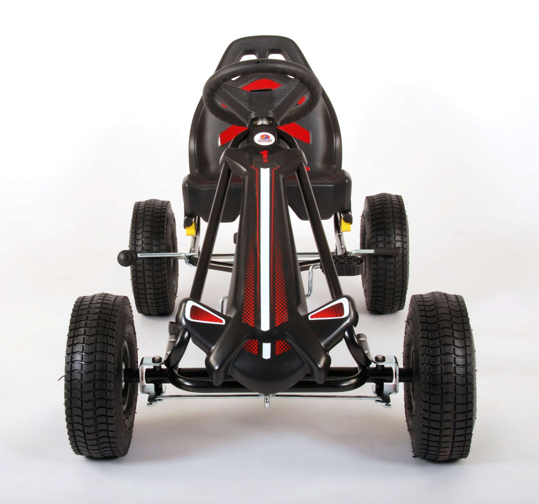 TPFSports Go Kart Rennwagen - Jungen - eine Handbremse - Schwarz 