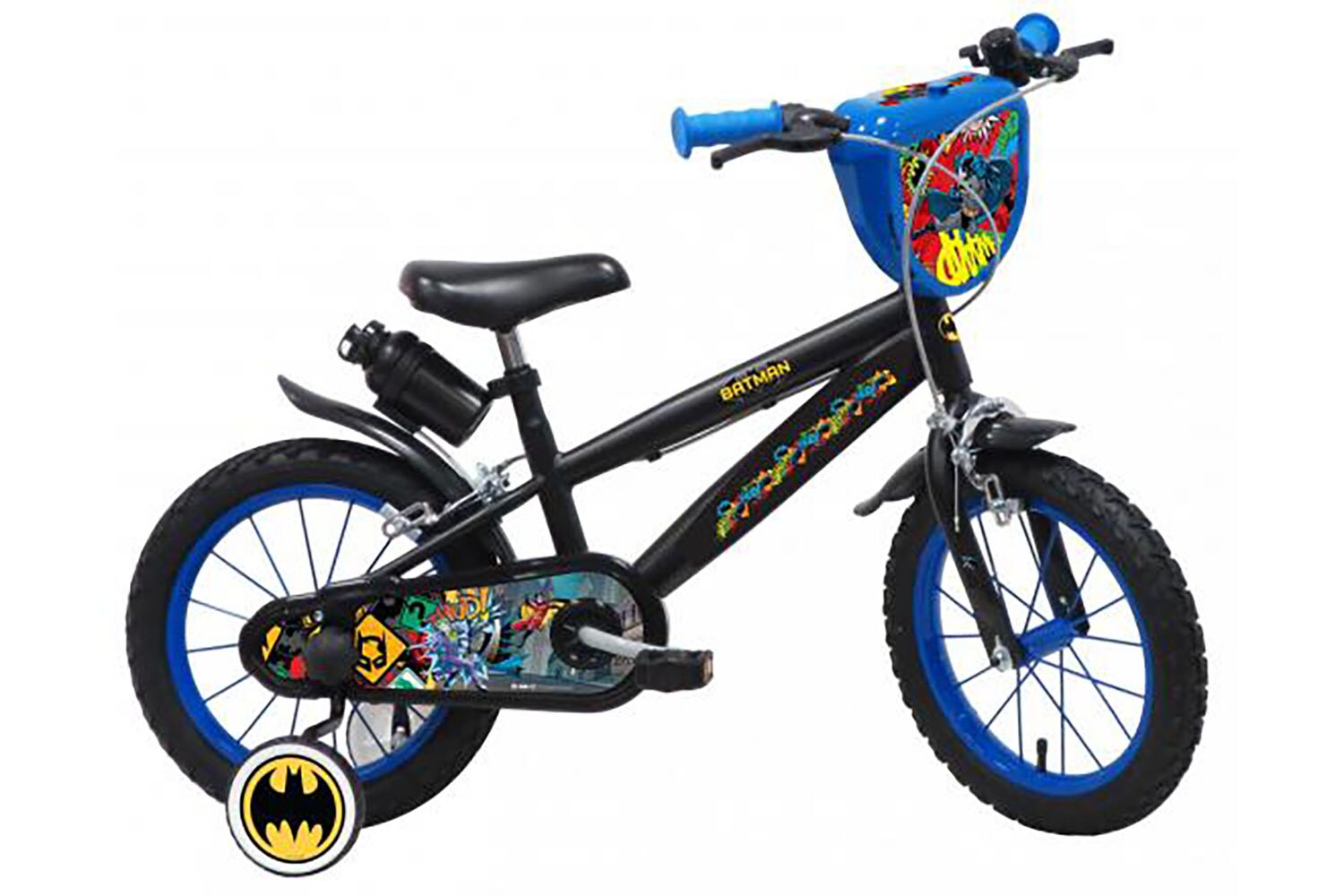 TPFSports DC Batman Kinderfahrrad - Jungen - 14 Zoll - 2 Handbremsen - Schwarz 