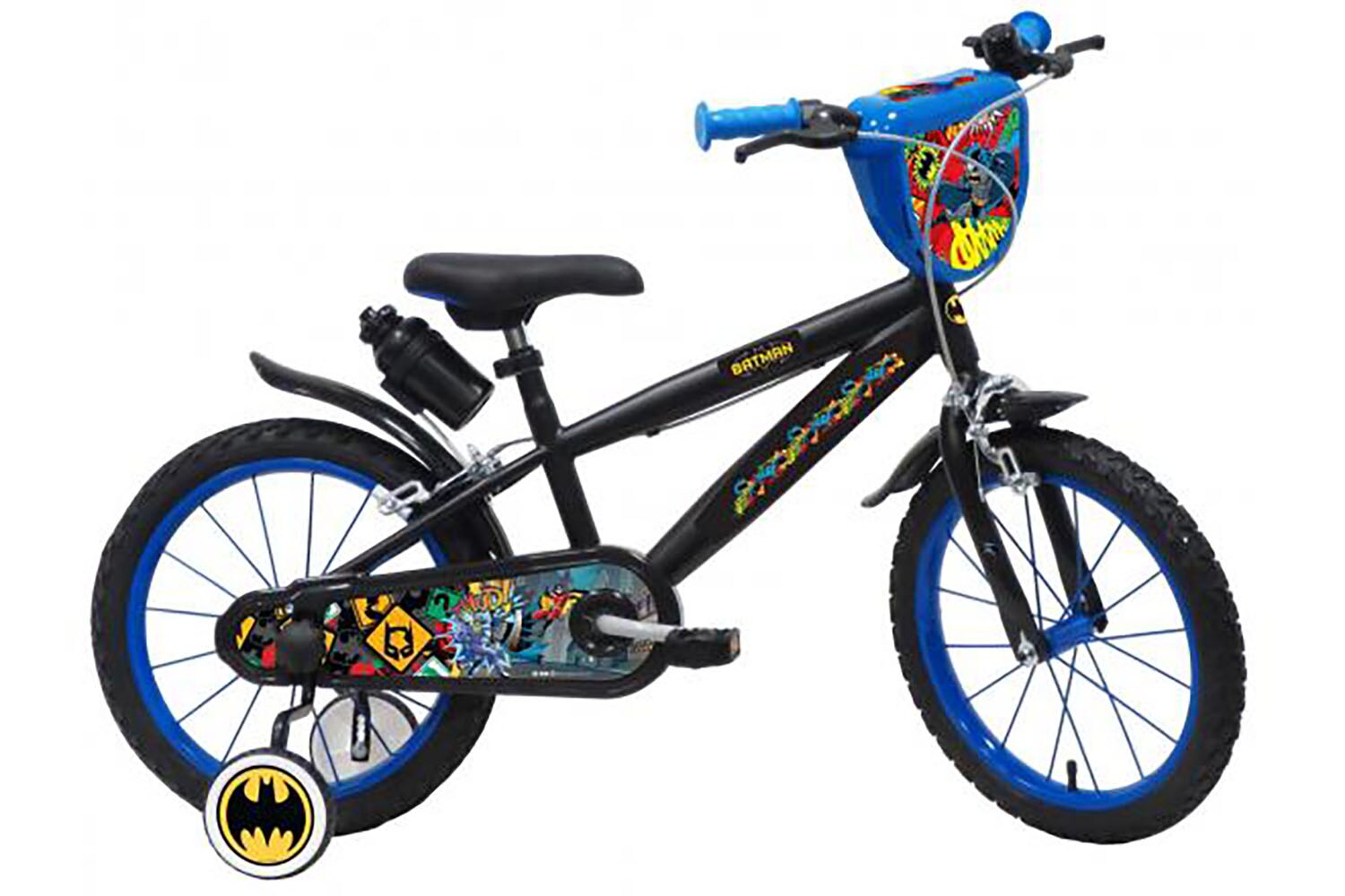 TPFSports DC Batman - Kinderfahrrad - Jungen - 16 Zoll - 2 Handbremsen - Schwarz 