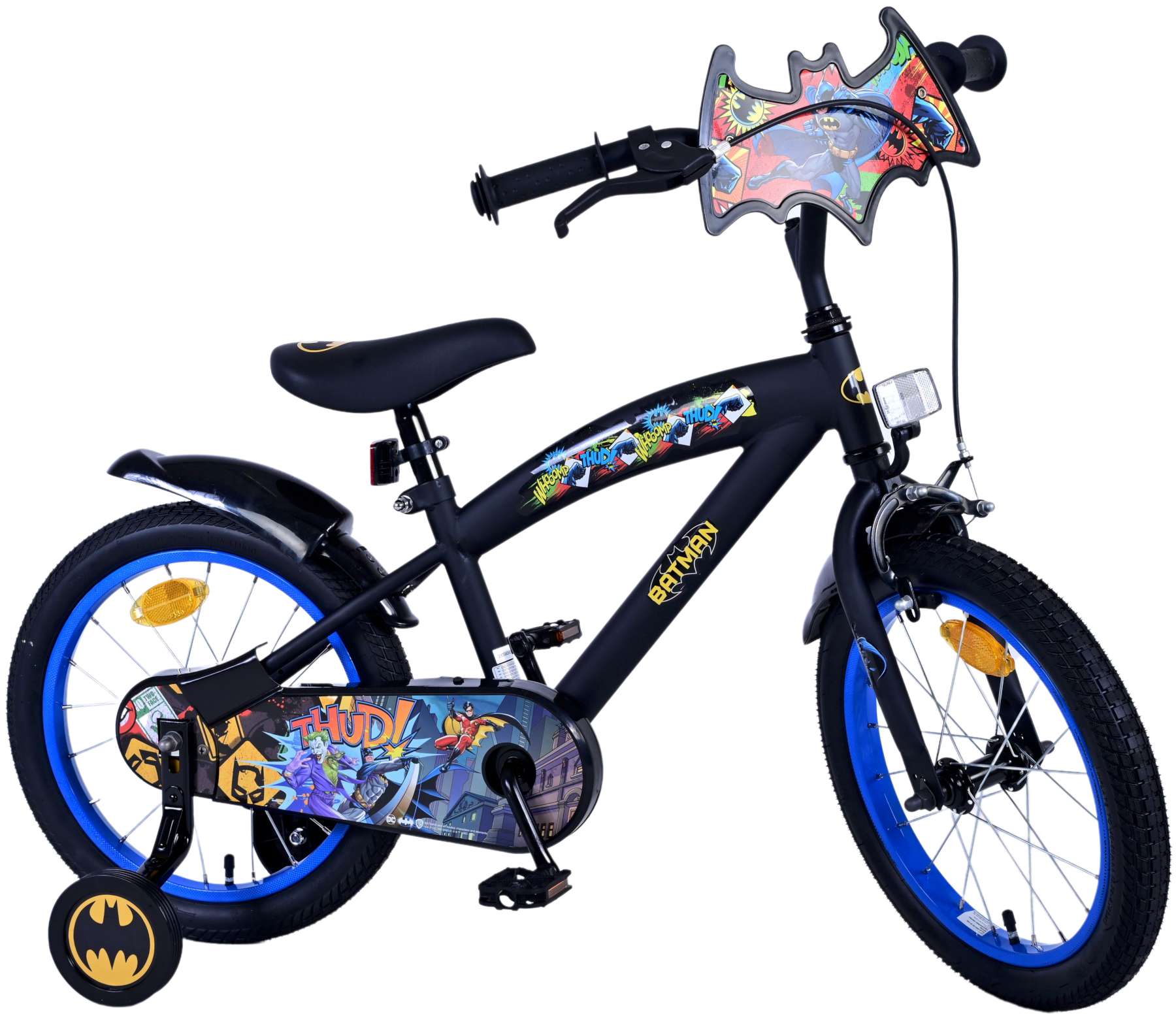 TPFSports DC Batman Kinderfahrrad - Jungen - 16 Zoll - R&uuml;cktritt + Handbremse - Schwarz 