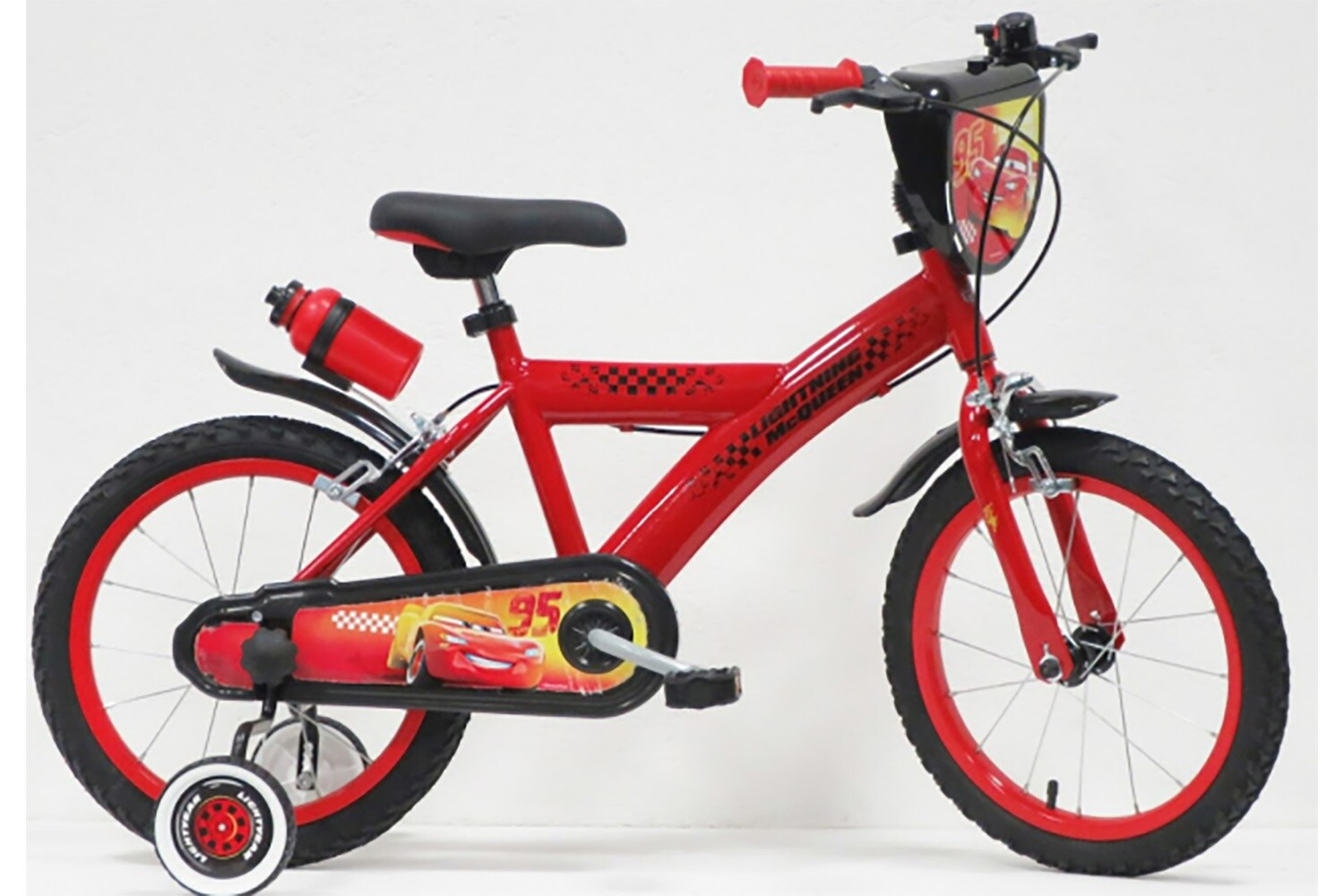 TPFSports Disney Cars Kinderfahrrad - Jungen - 16 Zoll - 2 Handbremsen - Rot 