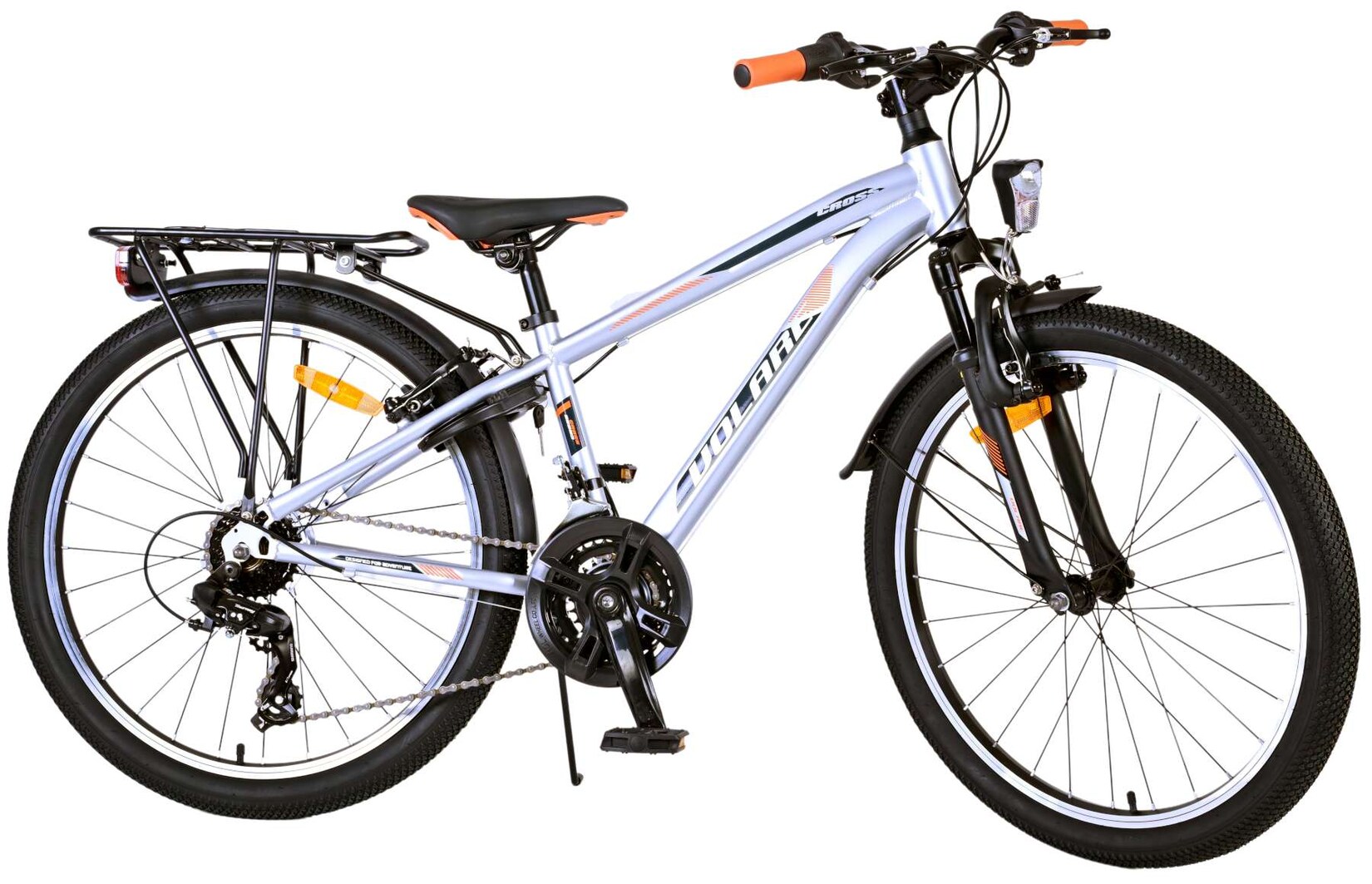 TPFSports Cross Kinderfahrrad - Jungen - 2 Handbremsen - änge - 24 Zoll - Grau