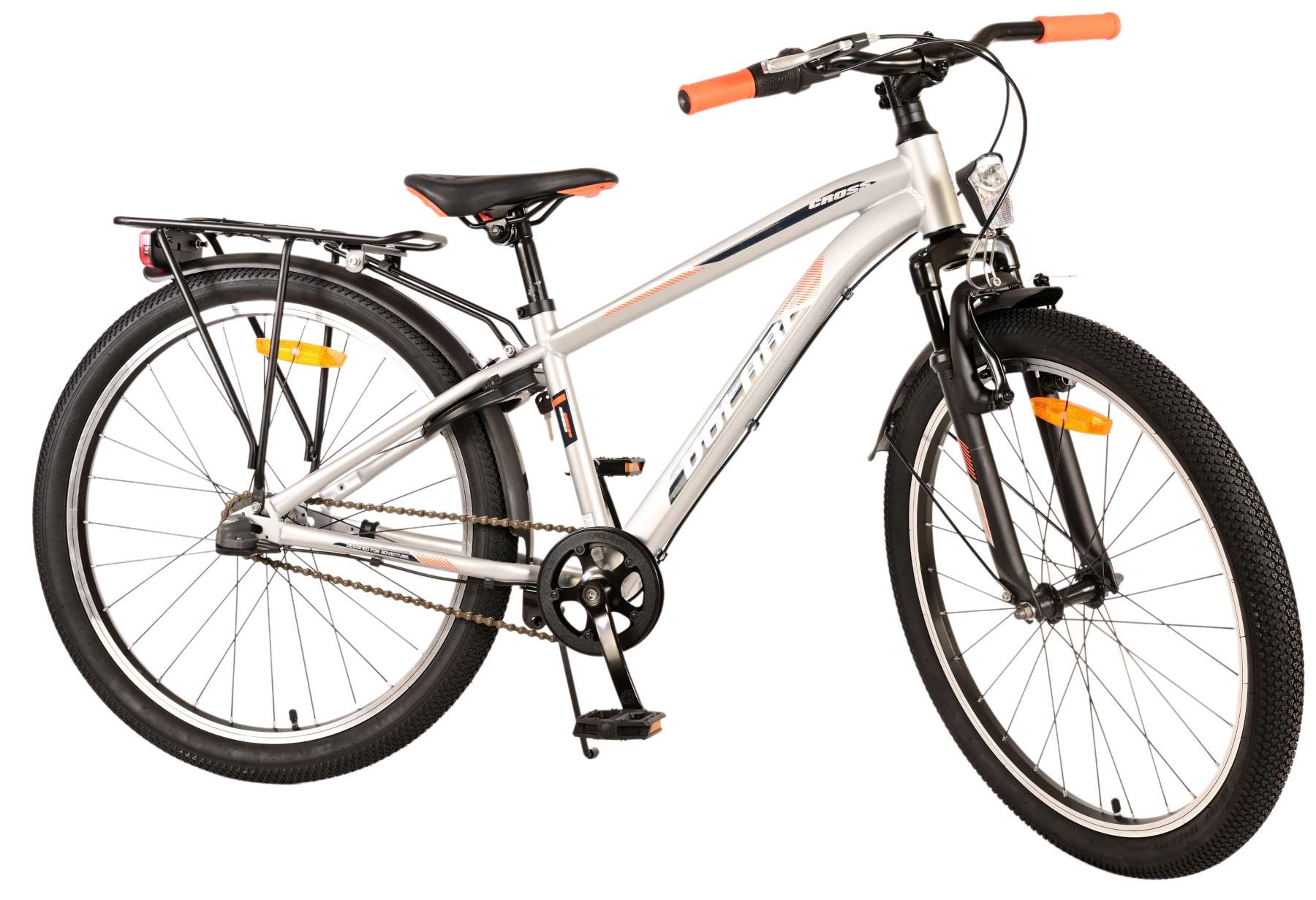TPFSports Cross Kinderfahrrad - Jungen - R&uuml;cktritt + Handbremse - 3 G&auml;nge - 24 Zoll - Grau 