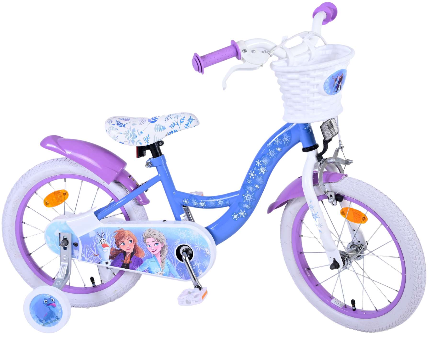 TPFSports Disney Frozen 2 Kinderfahrrad - M&auml;dchen - R&uuml;cktritt + Handbremse - Blau/Lila 