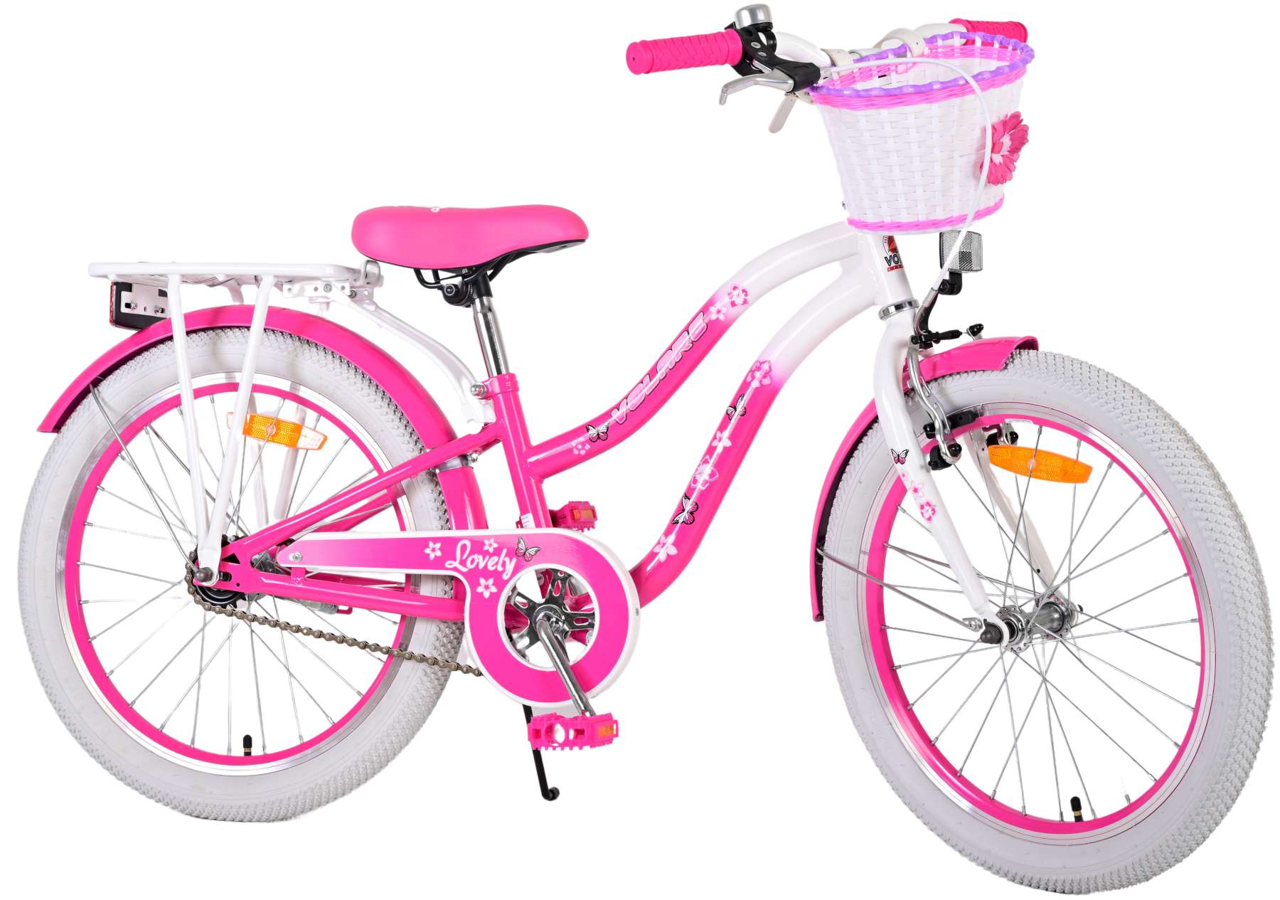 TPFSports Lovely Kinderfahrrad - M&auml;dchen - 20 Zoll - R&uuml;cktritt + Handbremse - Rosa 