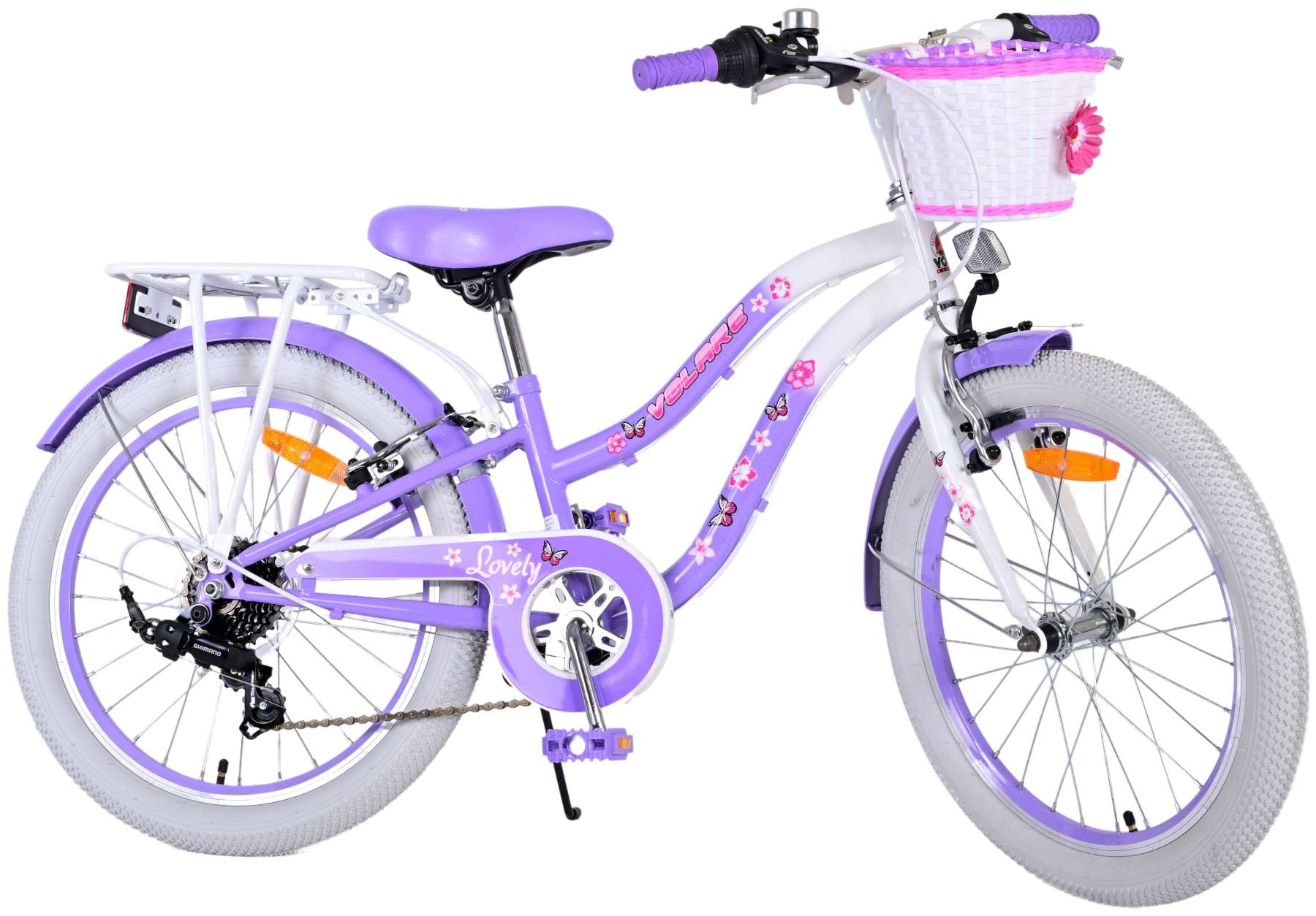 TPFSports Lovely Kinderfahrrad - M&auml;dchen - 20 Zoll - 2 Handbremsen - 7 G&auml;nge - Lila 