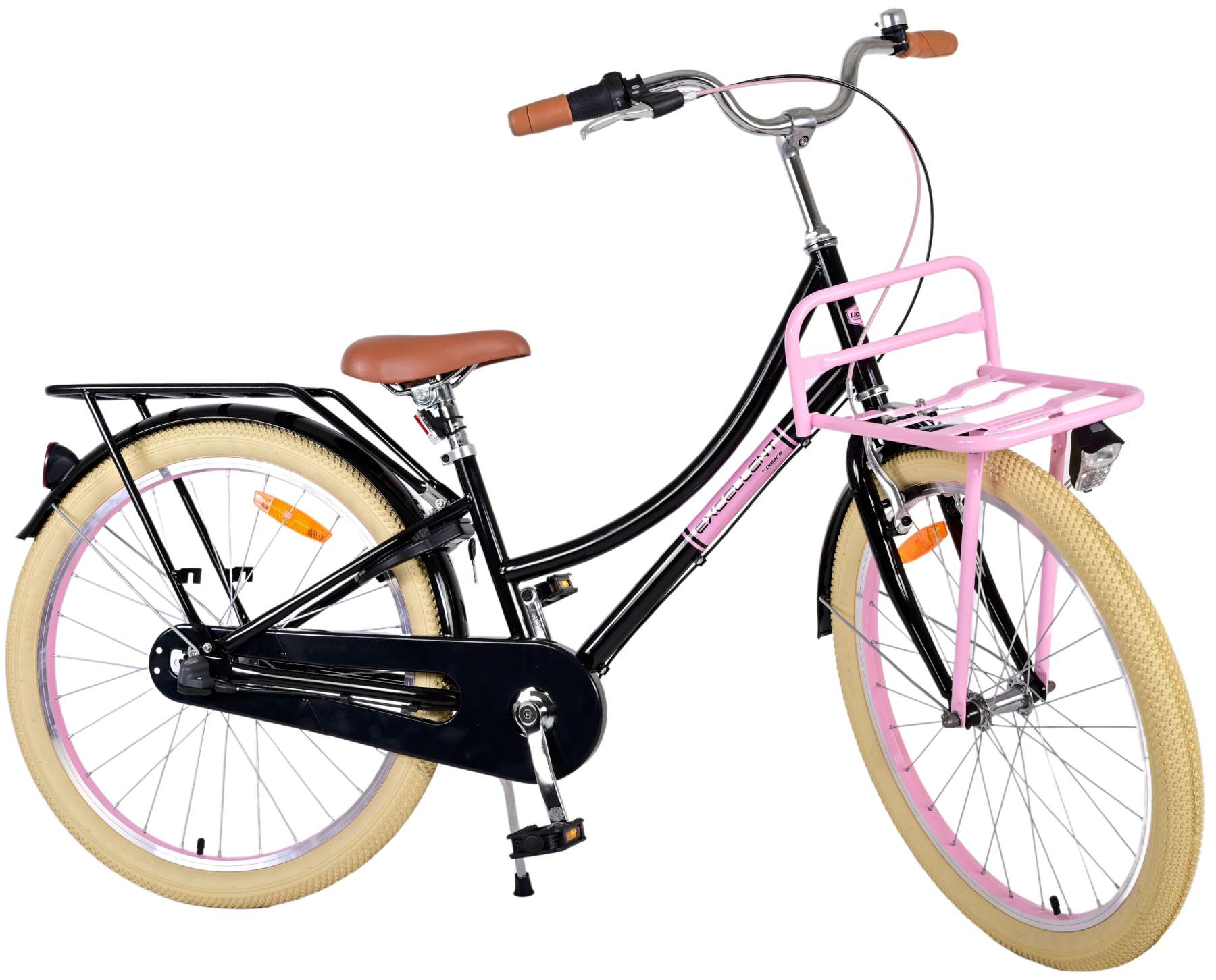 TPFSports Excellent Kinderfahrrad - M&auml;dchen - 24 Zoll - 3 G&auml;nge - R&uuml;cktritt + Handbremse - Schwarz 