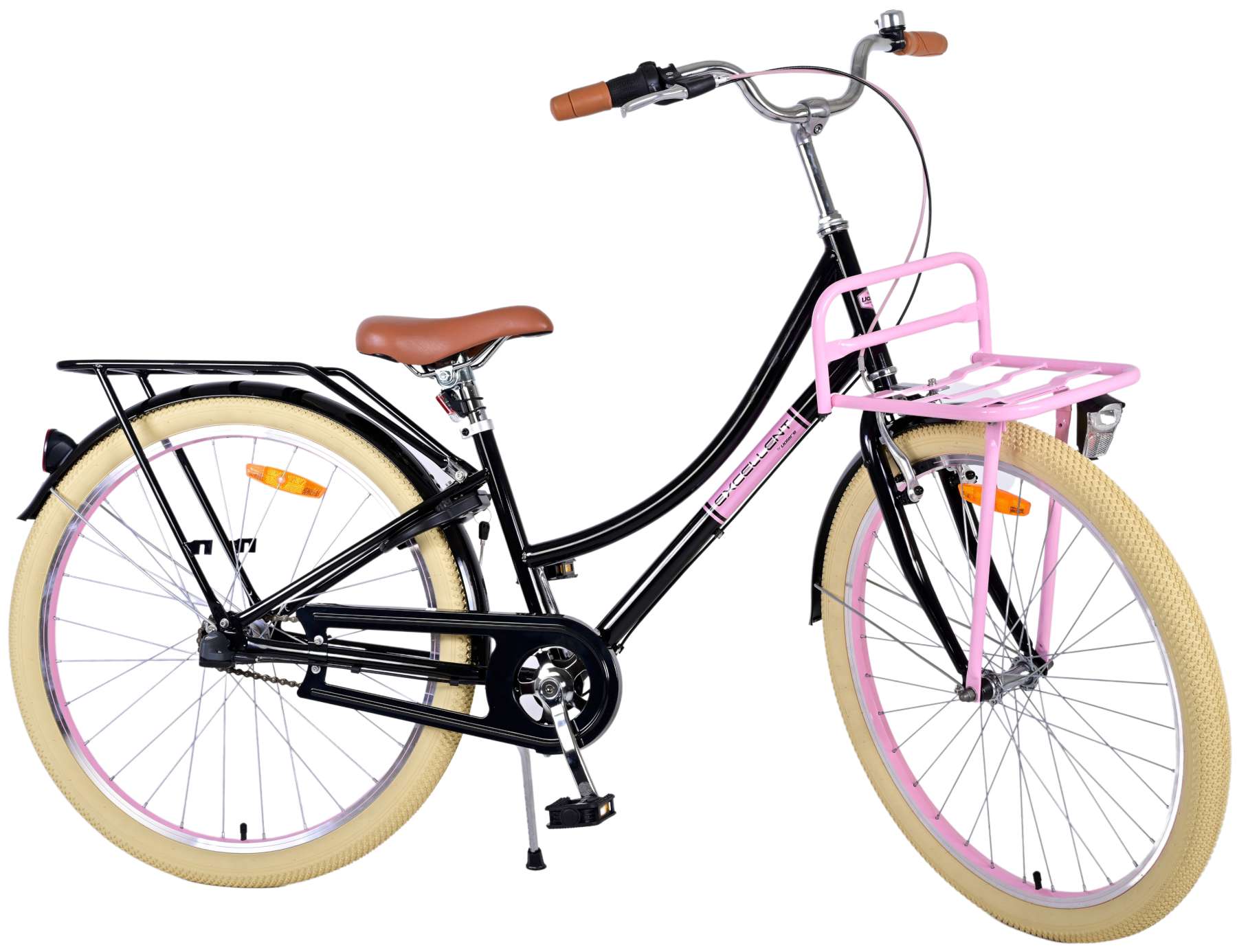 TPFSports Excellent Kinderfahrrad - M&auml;dchen - 26 Zoll - 3 G&auml;nge - R&uuml;cktritt + Handbremse - Schwarz 