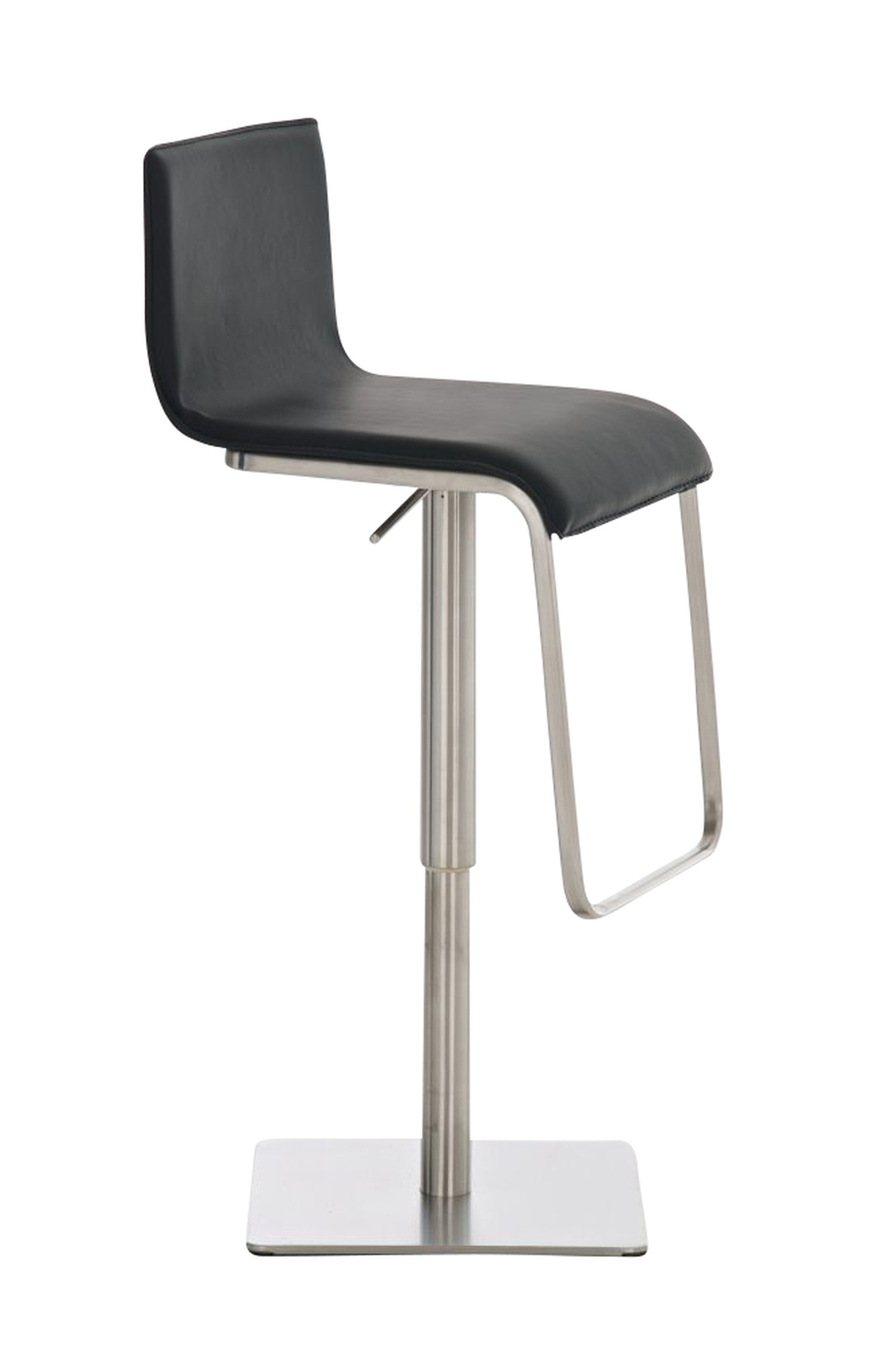 TPFLiving Barhocker Lima Gestell Edelstahl Kunstleder Schwarz 