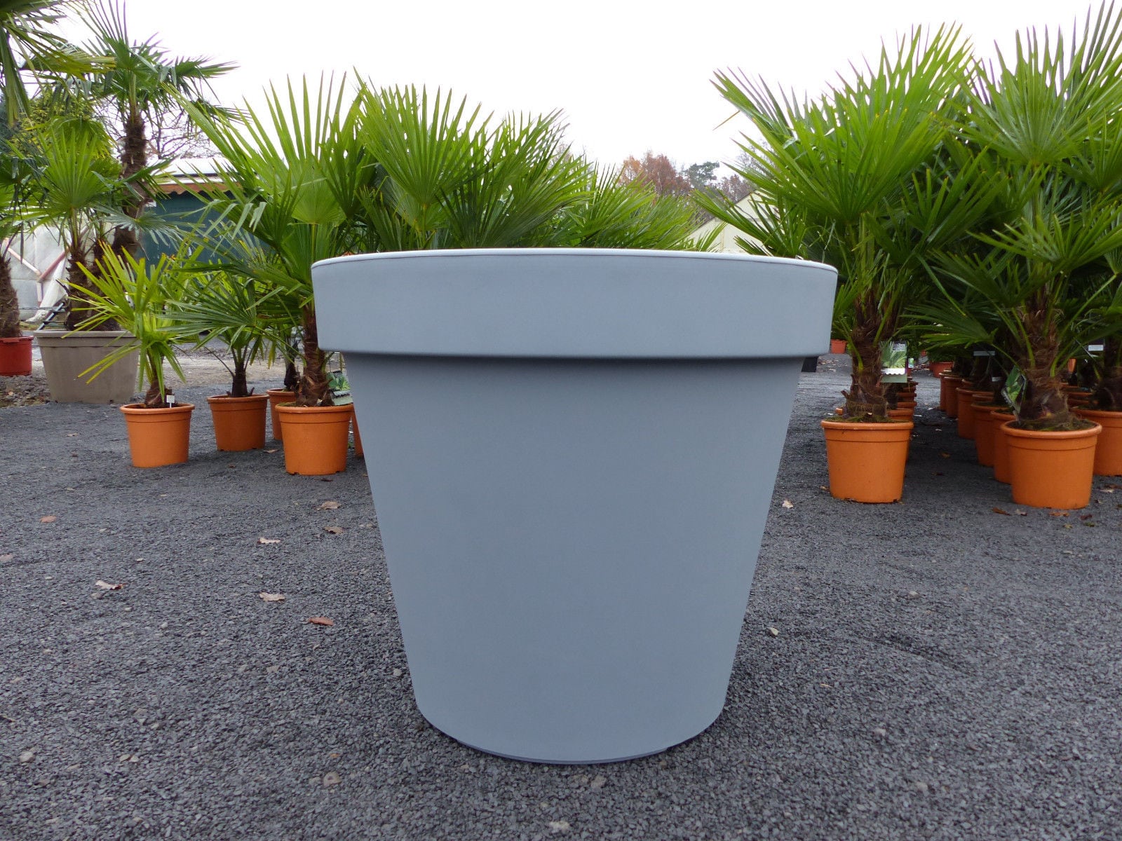 E&K &Uuml;bertopf grau &Oslash; 80 cm Pflanztopf Blumentopf Pflanzk&uuml;bel "Ecken und Kanten" K&uuml;bel XXL gro&szlig; 