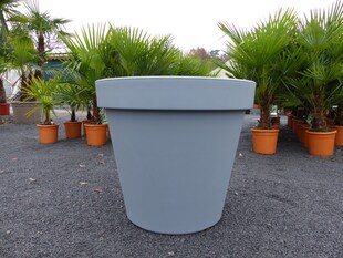 E&K Übertopf Ø 80 cm Pflanztopf Blumentopf Pflanzkübel "Ecken und Kanten" Kübel - Farben: anthrazit, weiss, grau XXL groß 