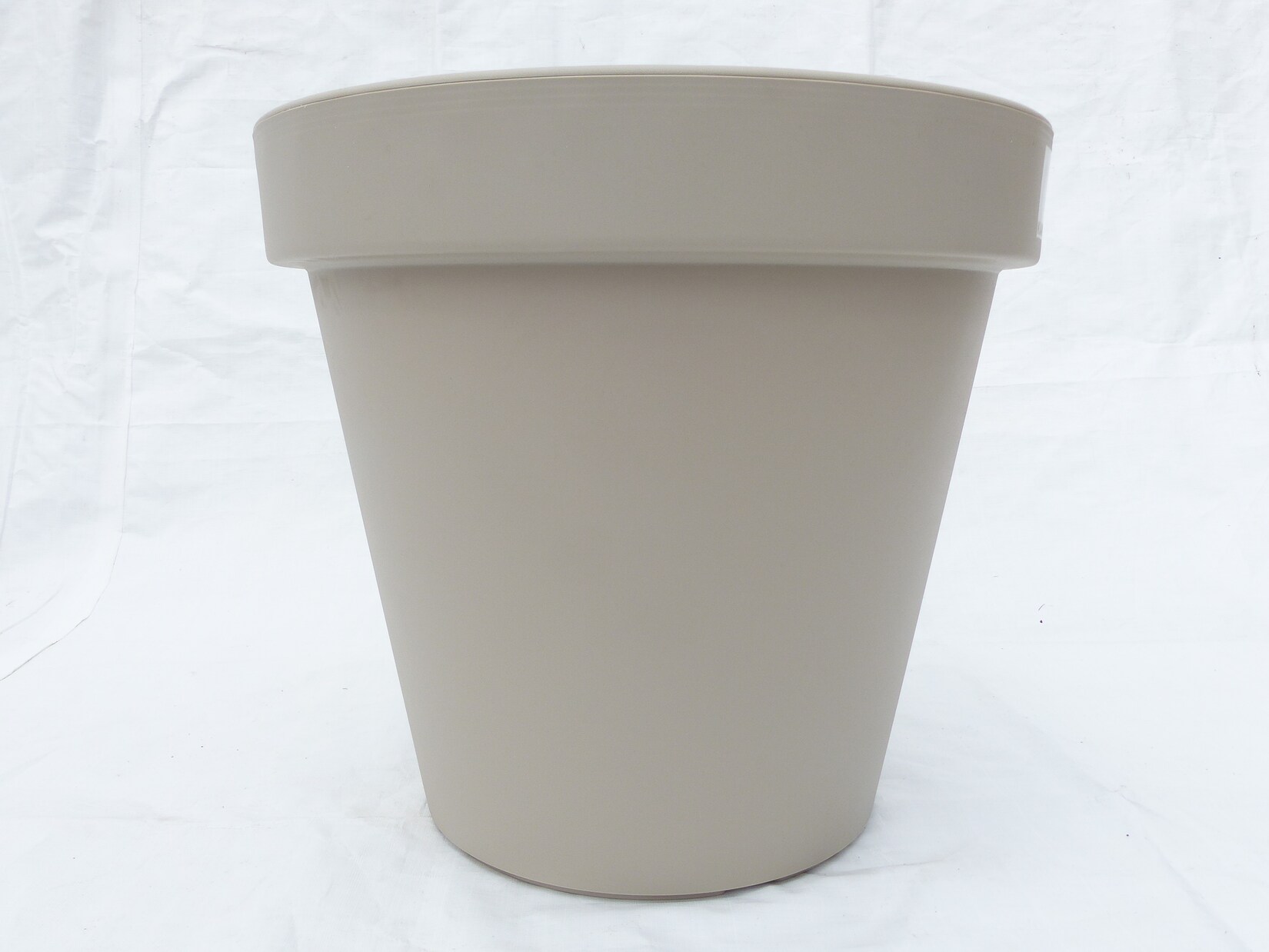 Pflanzkübel E&K, beige, Taupe rund Ø 60 cm, Pflanztopf Blumentopf Kübel XXL groß outdoor indoor