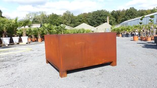 Cortenstahl Pflanzkübel 120x120x60 Rostkübel Rost Stahl Kübel Blumenkübel XXL 