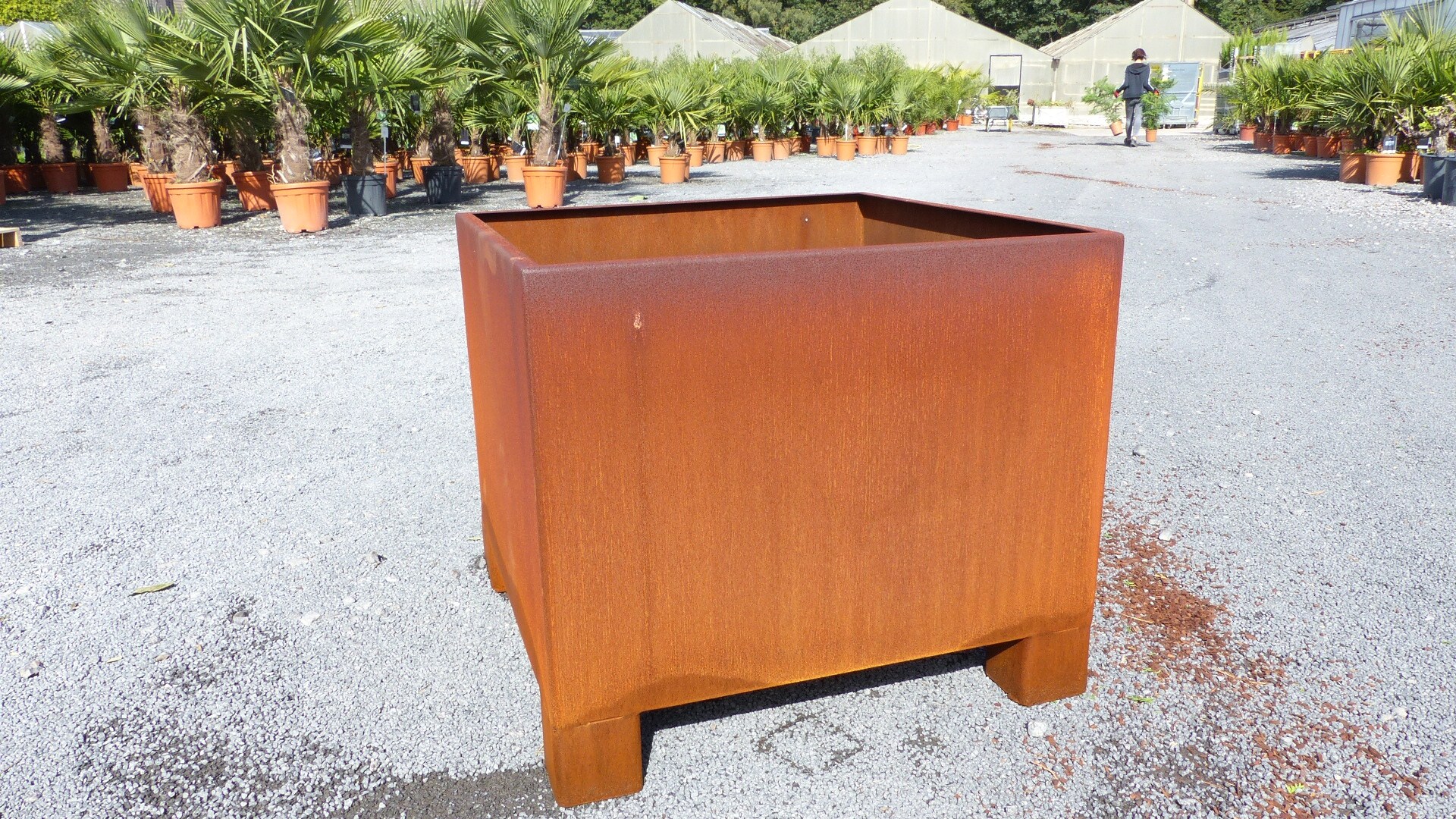 Cortenstahl Pflanzk&uuml;bel 90x90x60 Rostk&uuml;bel Rost Stahl K&uuml;bel Blumenk&uuml;bel XXL 