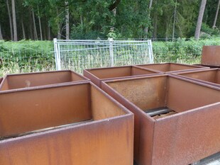 Cortenstahl Pflanzring quadratisch 90x90x60 Rostkübel Rost Stahl Kübel Blumenkübel XXL 